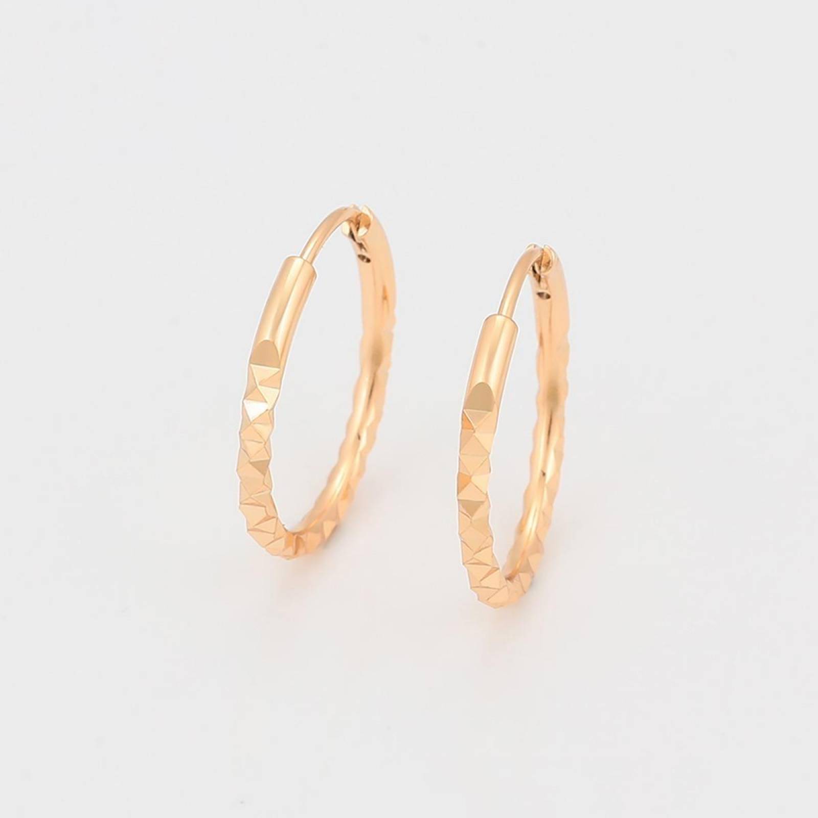 CRISTAL AMOR - Arracadas Facetadas Diamantadas Niña Oro 18k Laminado 