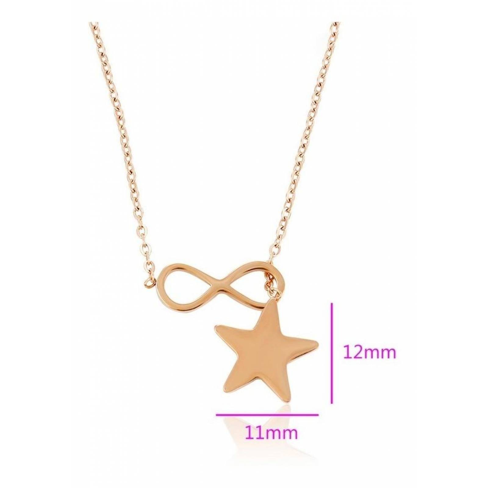 CRISTAL AMOR - Collar Estrella Infinito Oro Rosa 18k Laminado  