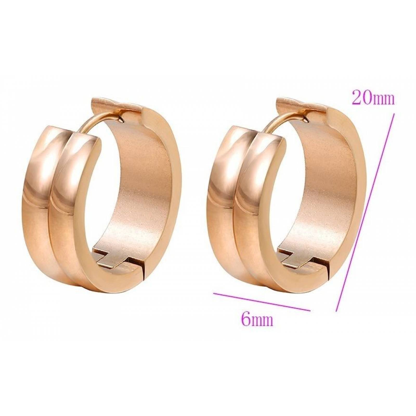 CRISTAL AMOR - Arracadas Oro Rosa 14k Laminado Con  