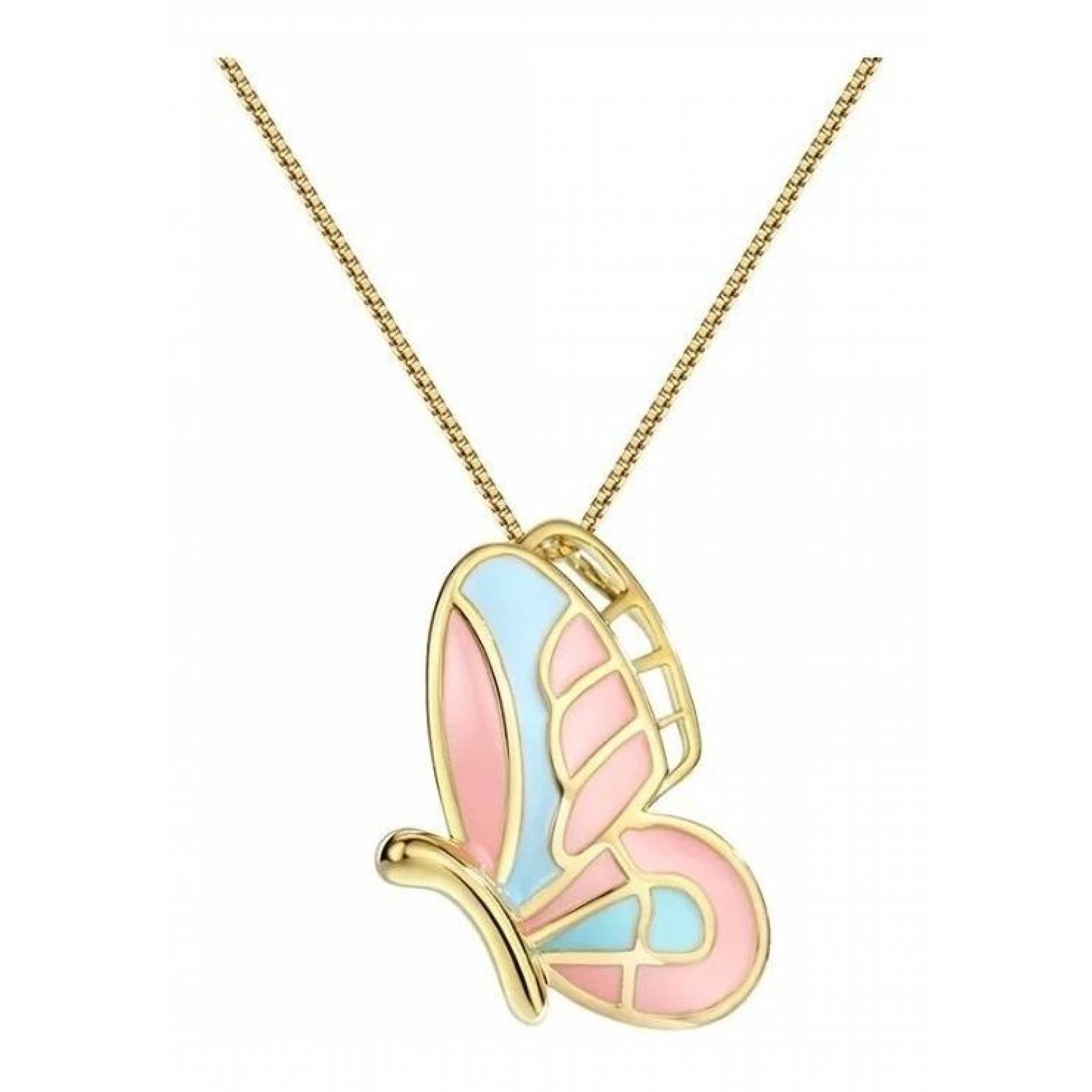 CRISTAL AMOR - Collar Mariposa Para Dama Oro 14k Laminado 