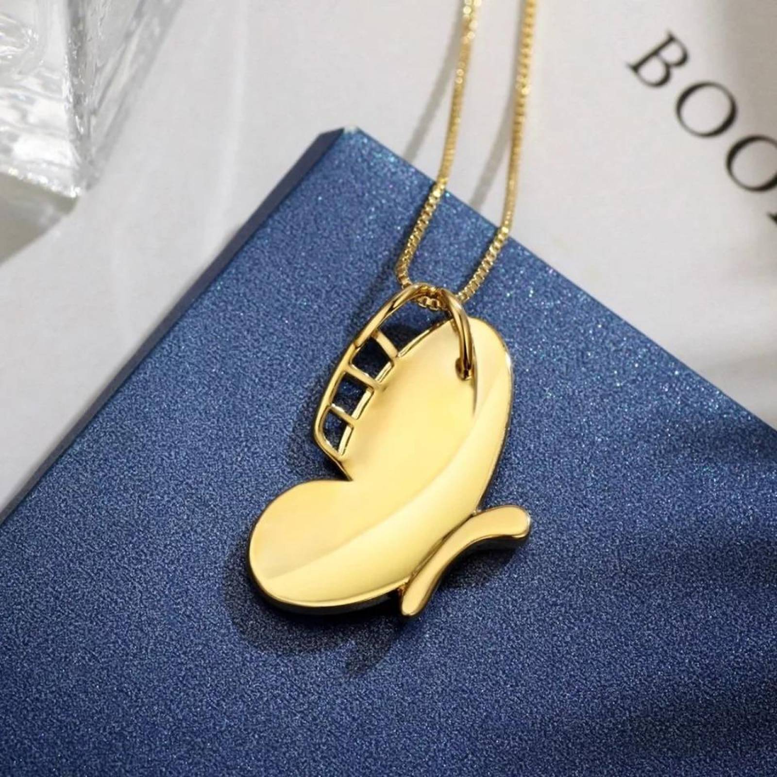 CRISTAL AMOR - Collar Mariposa Para Dama Oro 14k Laminado 