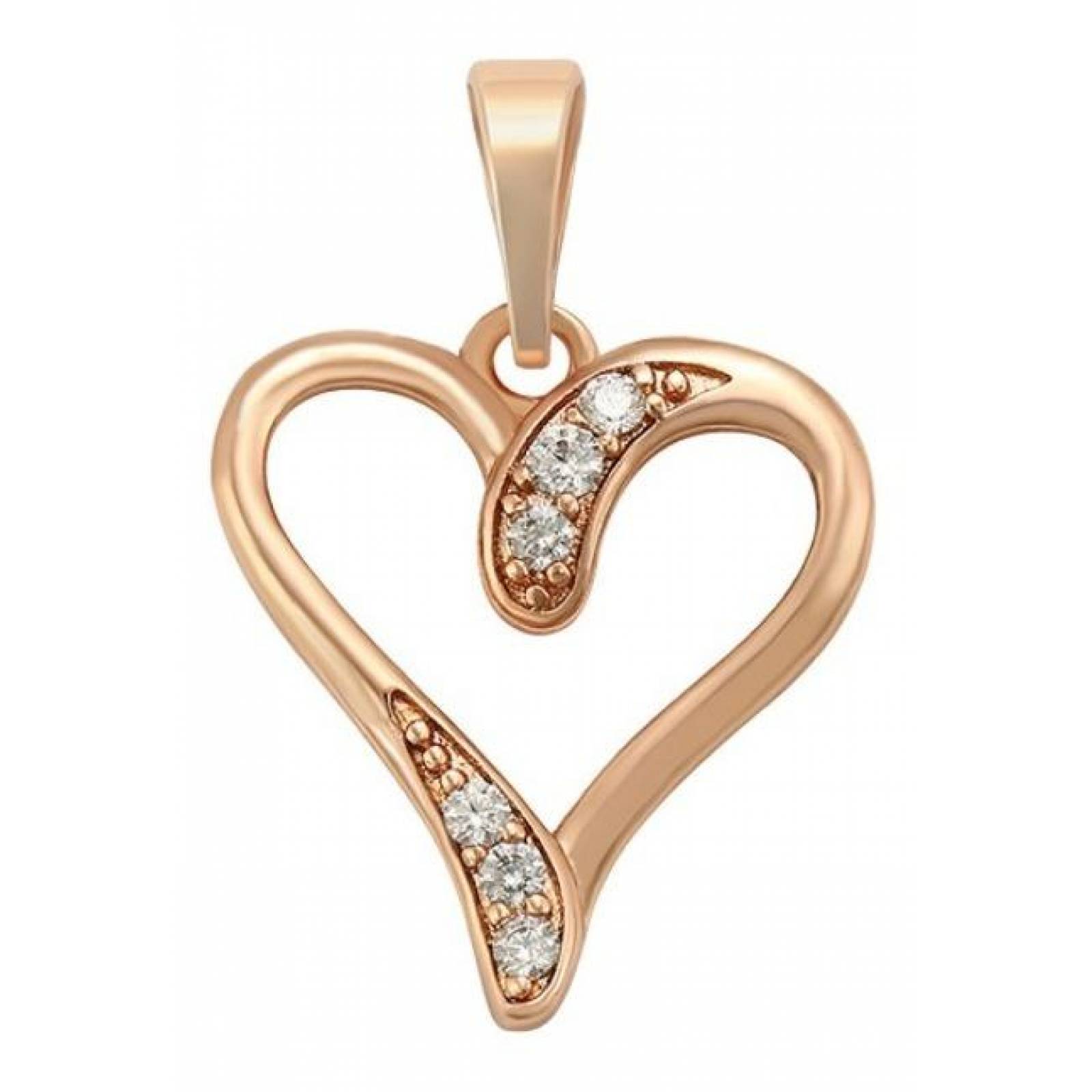 CRISTAL AMOR - Collar Corazon Cristales Oro Rosa 14k Laminado