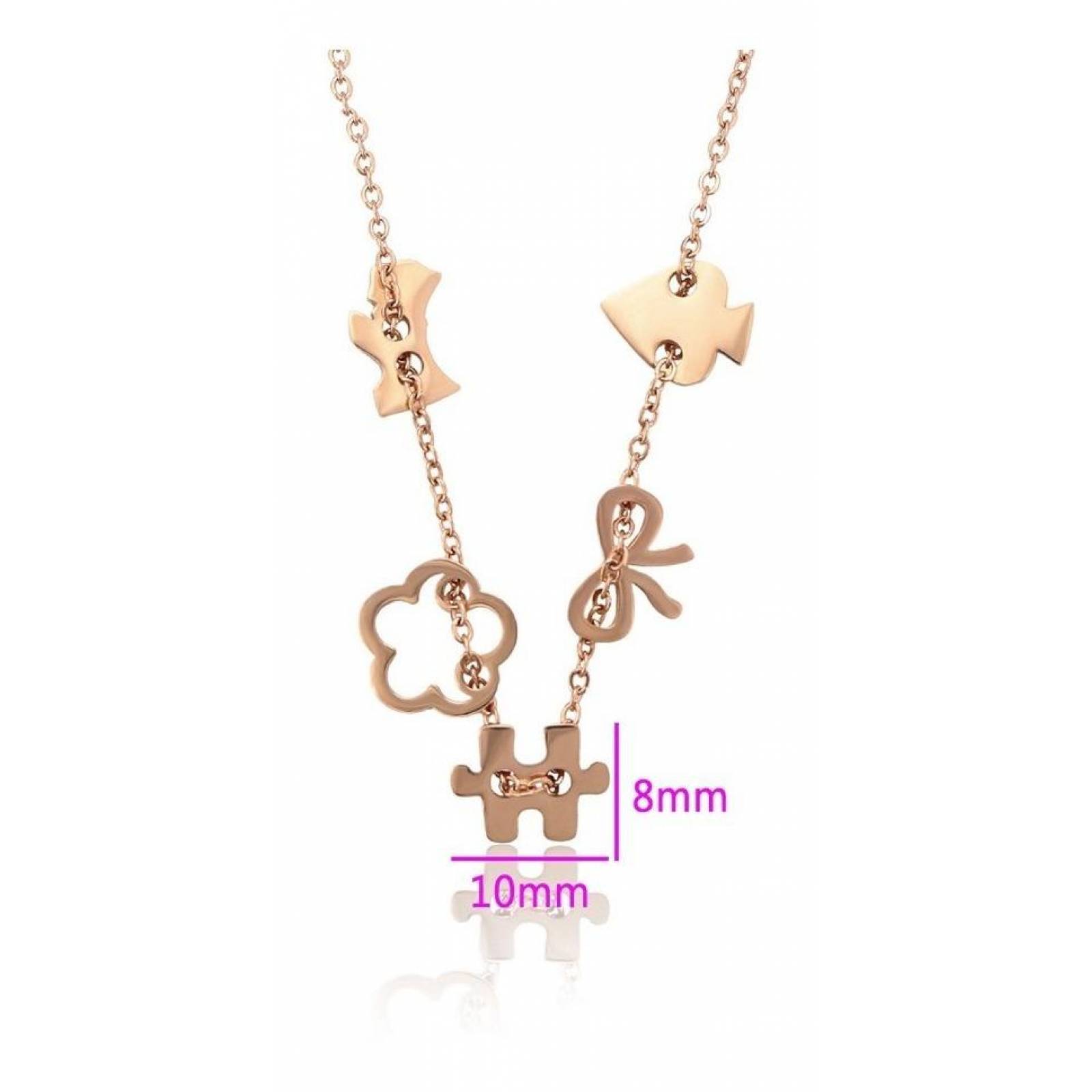 CRISTAL AMOR - Collar Dijes Osito Oro 18k Laminado Para Regalo Rosa