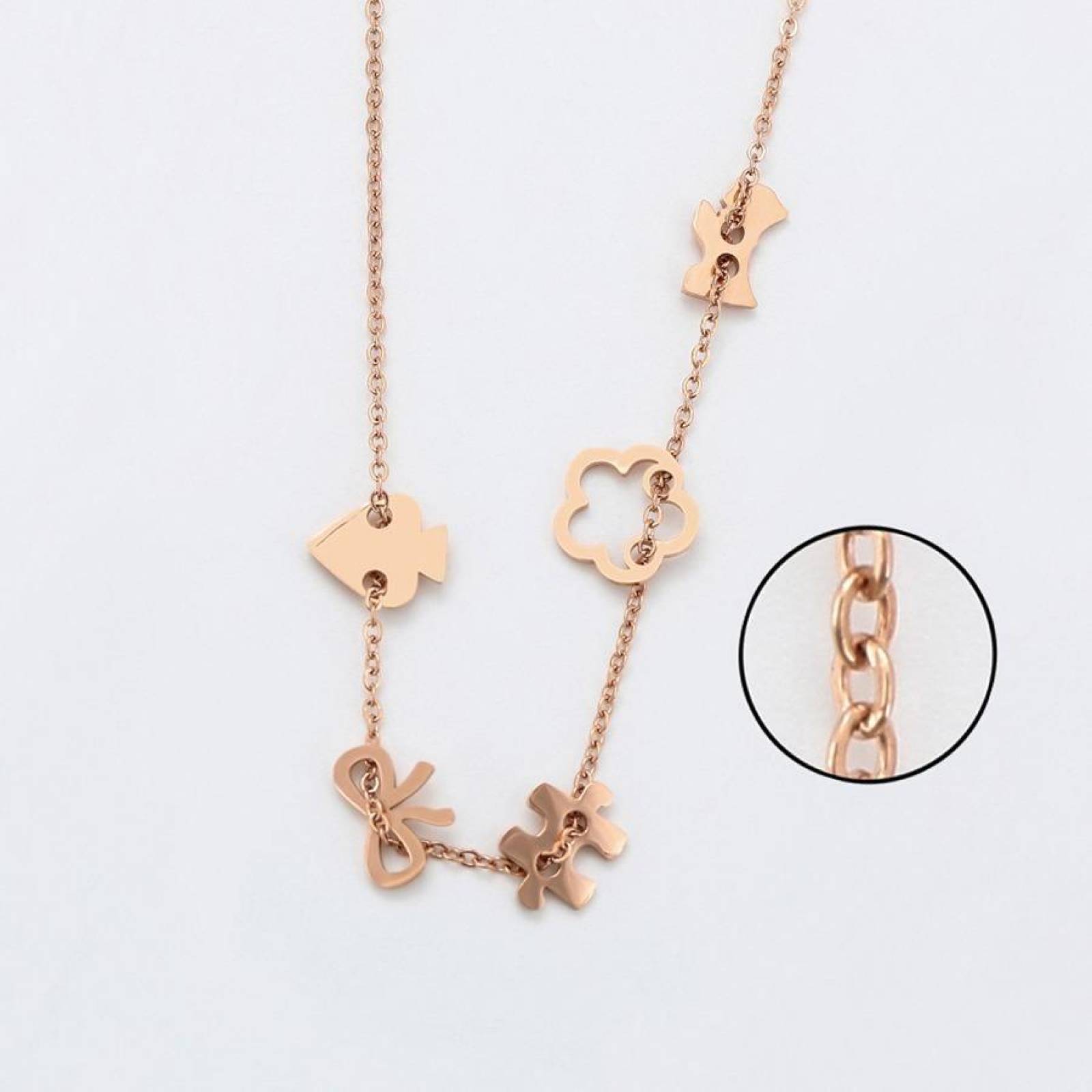 CRISTAL AMOR - Collar Dijes Osito Oro 18k Laminado Para Regalo Rosa