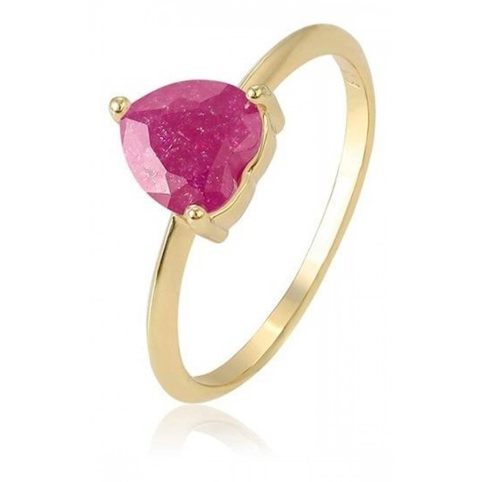 CRISTAL AMOR - Anillo Amor Corazón Ópalo Natural Oro 14k Laminado Rosa 9
