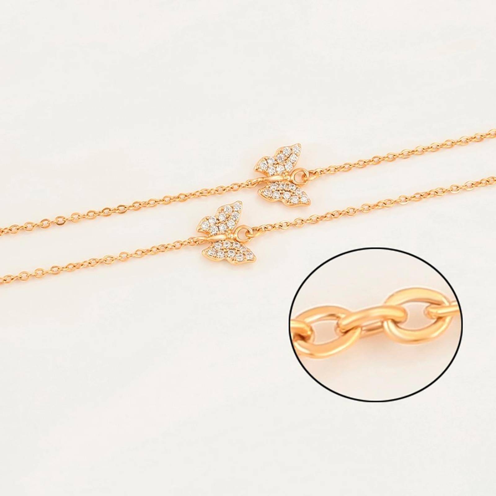 CRISTAL AMOR - Collar Mariposa P/ Lentes Cubrebocas Gafas Oro Laminado 