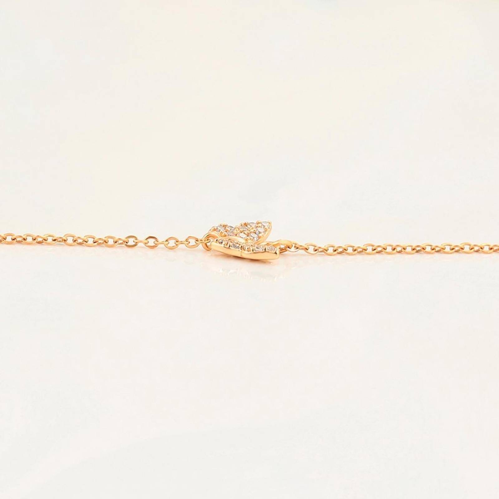 CRISTAL AMOR - Collar Mariposa P/ Lentes Cubrebocas Gafas Oro Laminado 