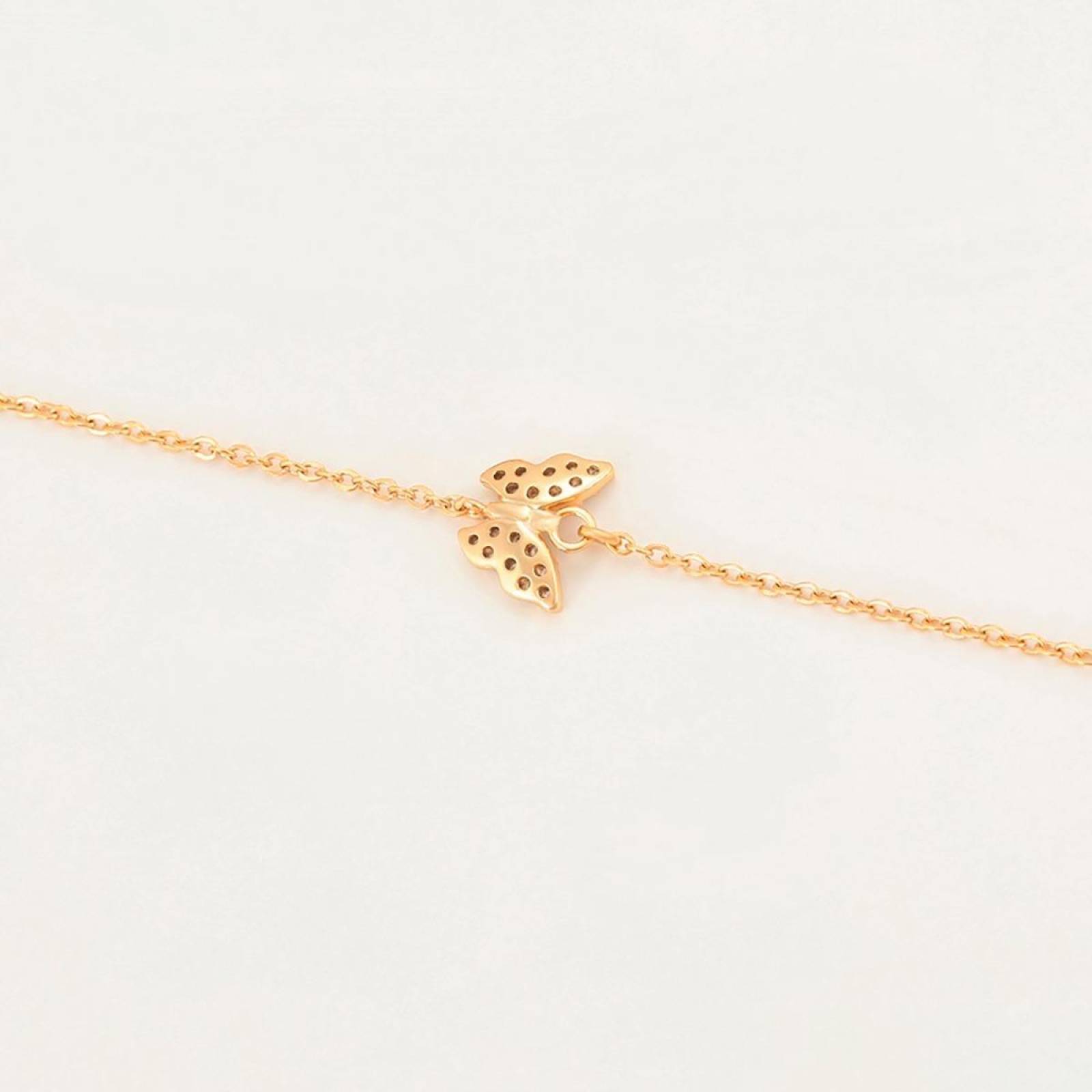 CRISTAL AMOR - Collar Mariposa P/ Lentes Cubrebocas Gafas Oro Laminado 