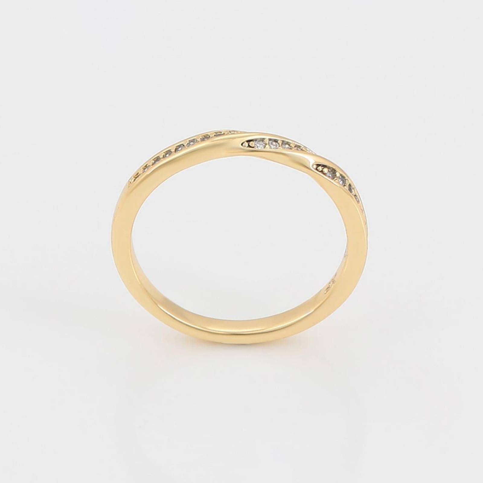 CRISTAL AMOR - Anillo Churumbela Trenzado Cristal Oro 14k Laminado Dorado 7