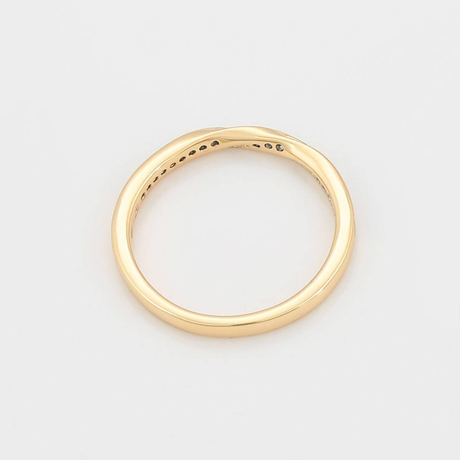 CRISTAL AMOR - Anillo Churumbela Trenzado Cristal Oro 14k Laminado Dorado 7