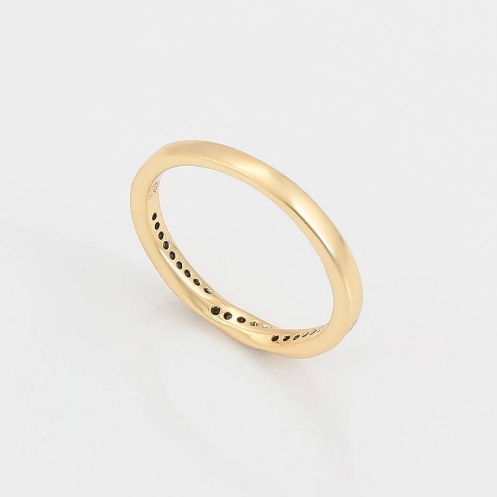 CRISTAL AMOR - Anillo Churumbela Trenzado Cristal Oro 14k Laminado Dorado 8