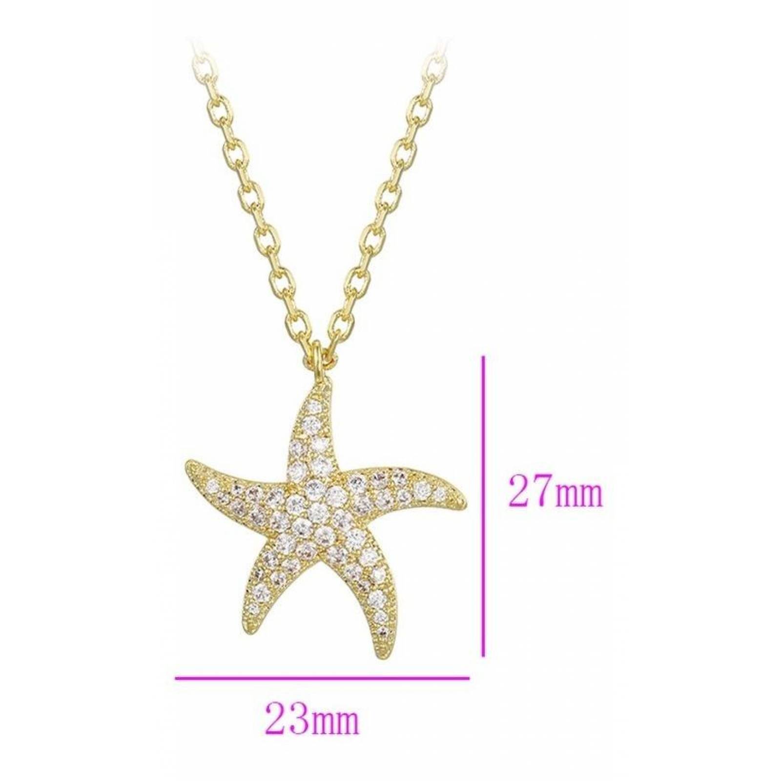 CRISTAL AMOR - Collar Estrella De Mar Cristales Oro 14k Laminado 
