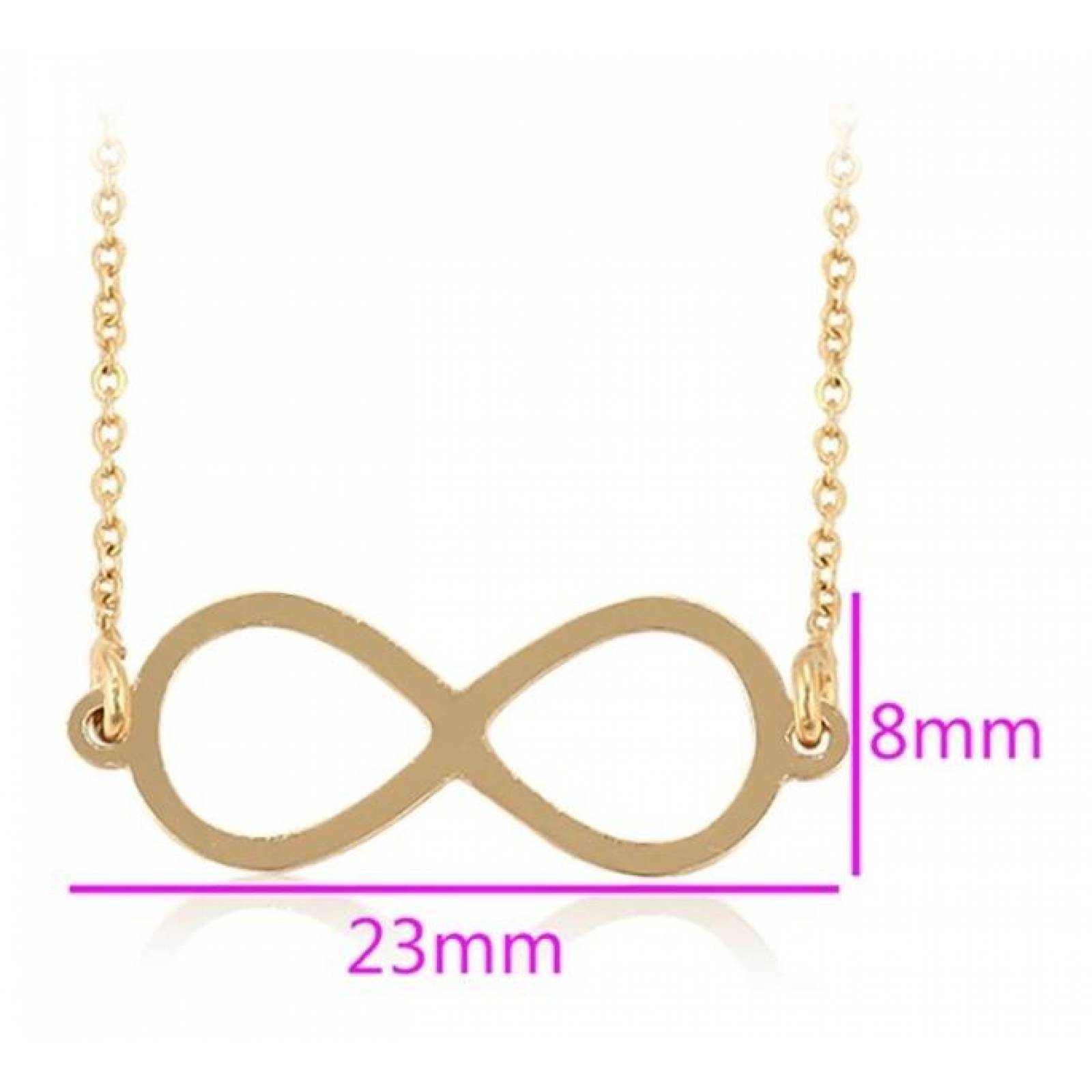 CRISTAL AMOR - Collar Dije Infinito Para Dama De Oro Laminado 14k 