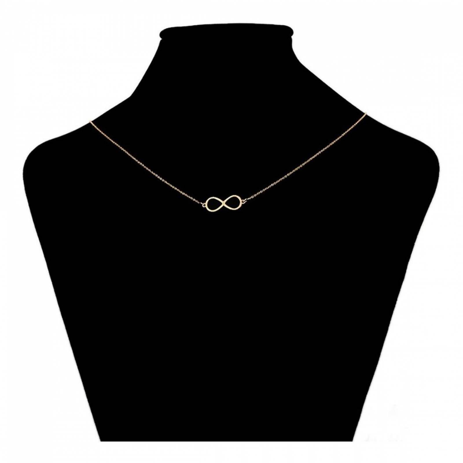 CRISTAL AMOR - Collar Dije Infinito Para Dama De Oro Laminado 14k 