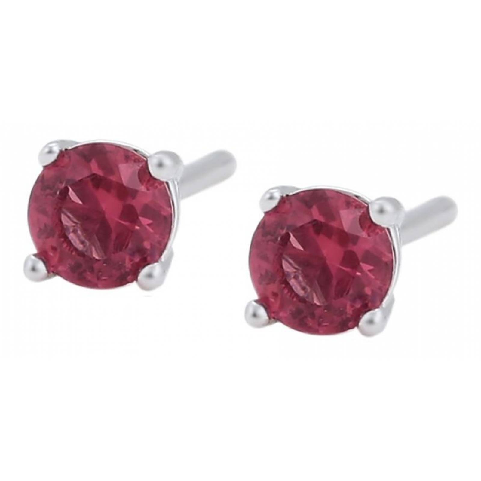 CRISTAL AMOR - Aretes Broquel Rubí Uñas Clásicos Oro 14k Laminado