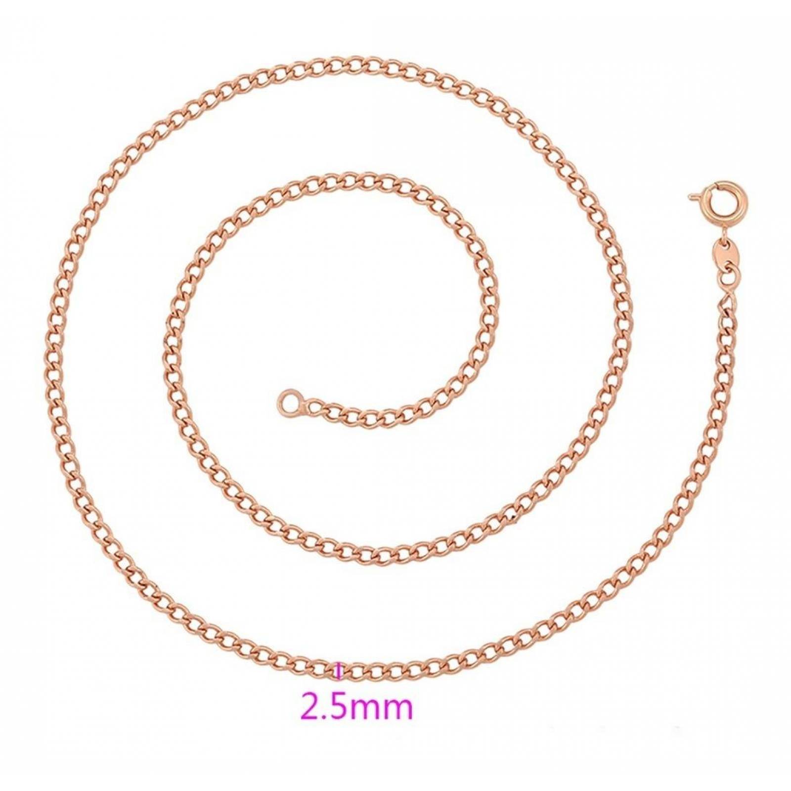 CRISTAL AMOR - Cadena Tejido Ingles Dama 45 Cm 2.5 Mm Oro 14k Laminado