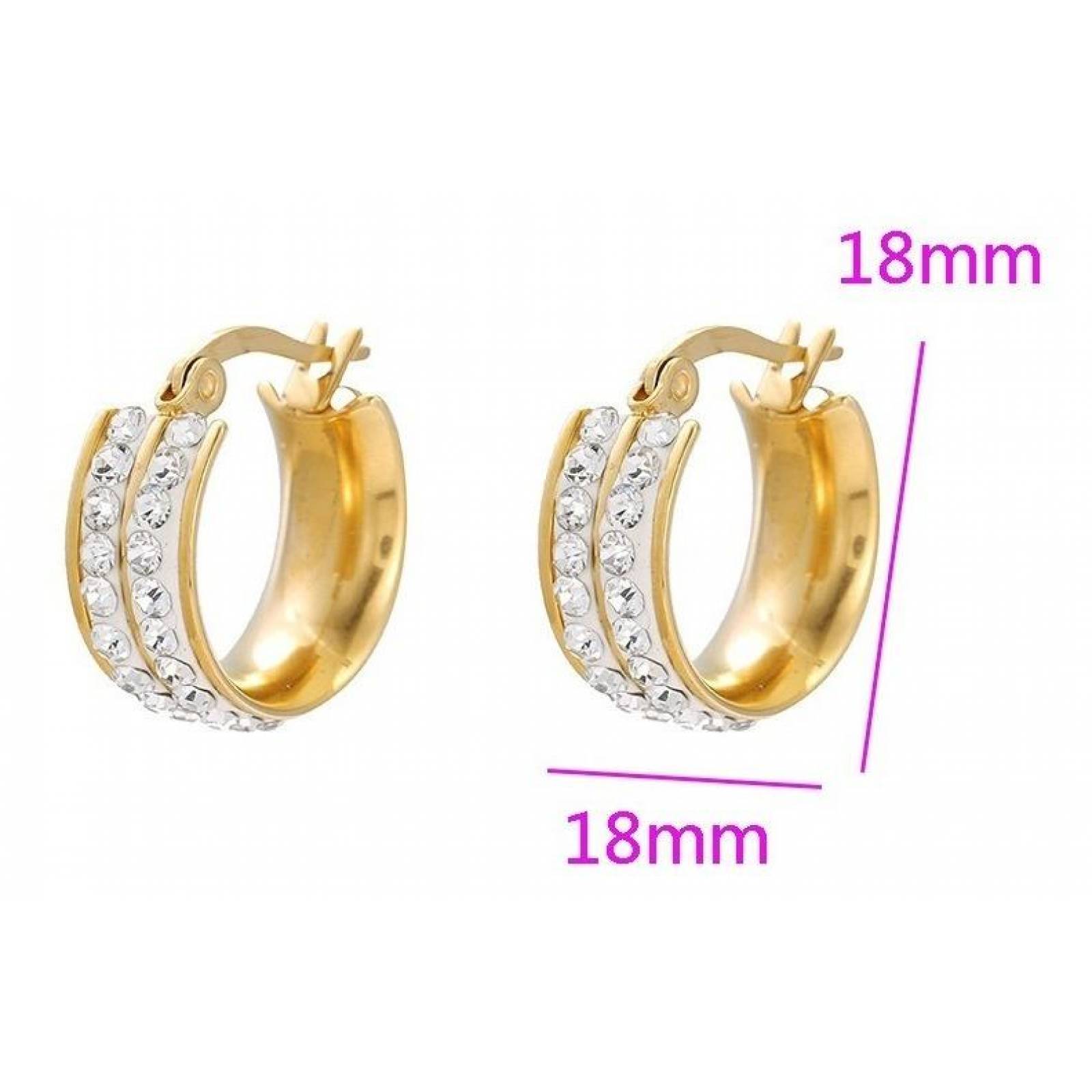 CRISTAL AMOR - Bellas Arracadas De Oro 24k Laminado Cristales Tornasol 