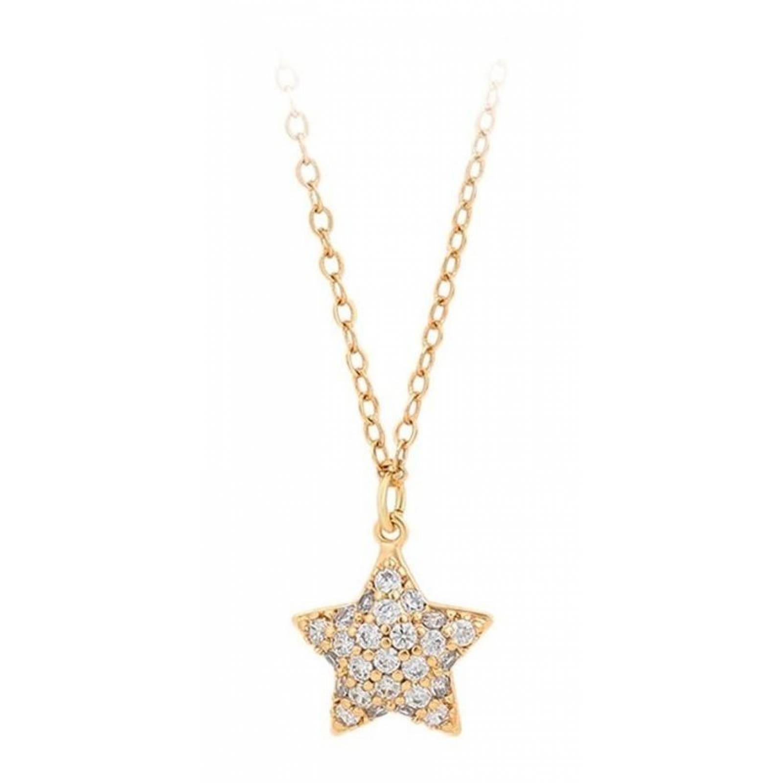 CRISTAL AMOR - Collar Estrella con Cristales Oro 14k Laminado Juvenil