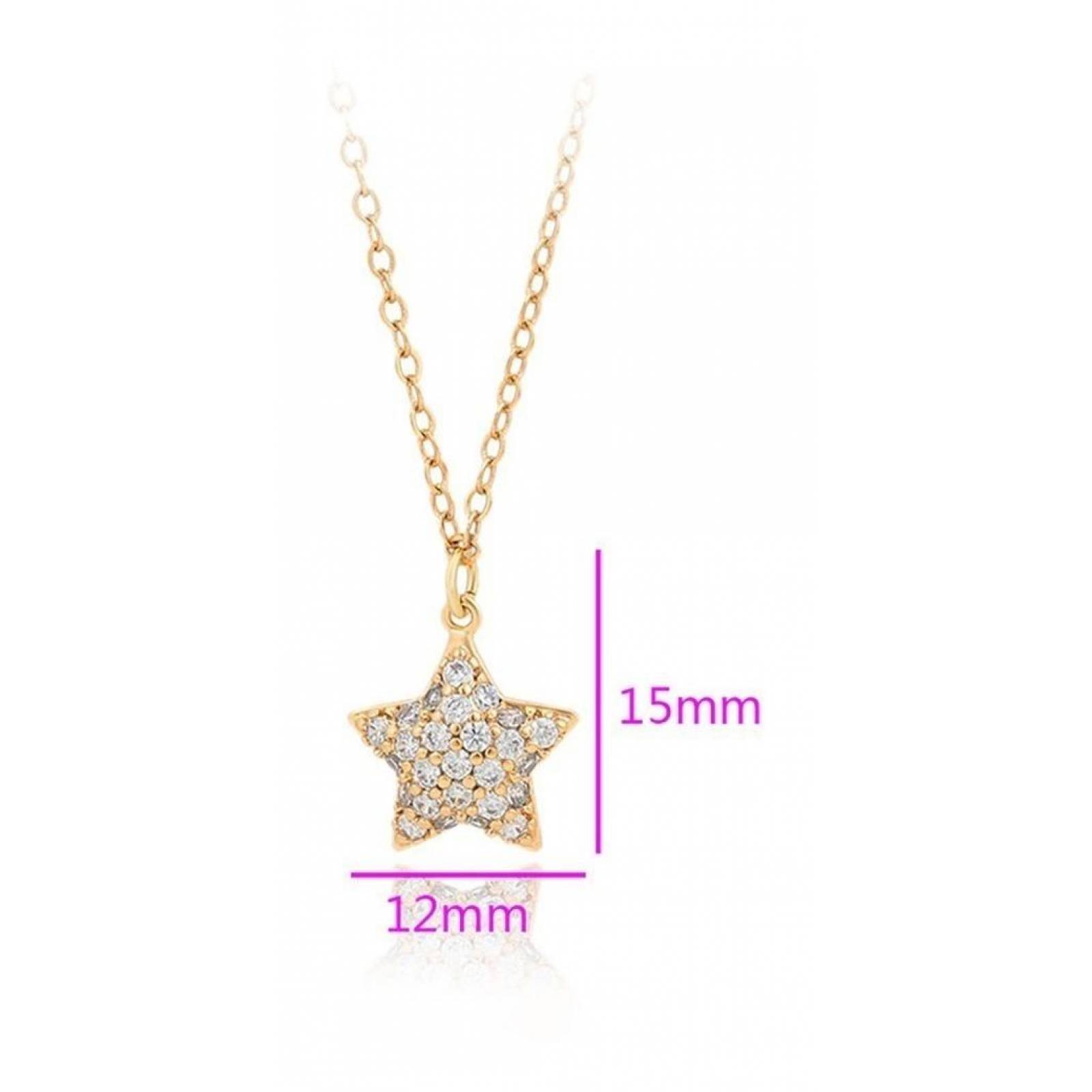 CRISTAL AMOR - Collar Estrella con Cristales Oro 14k Laminado Juvenil