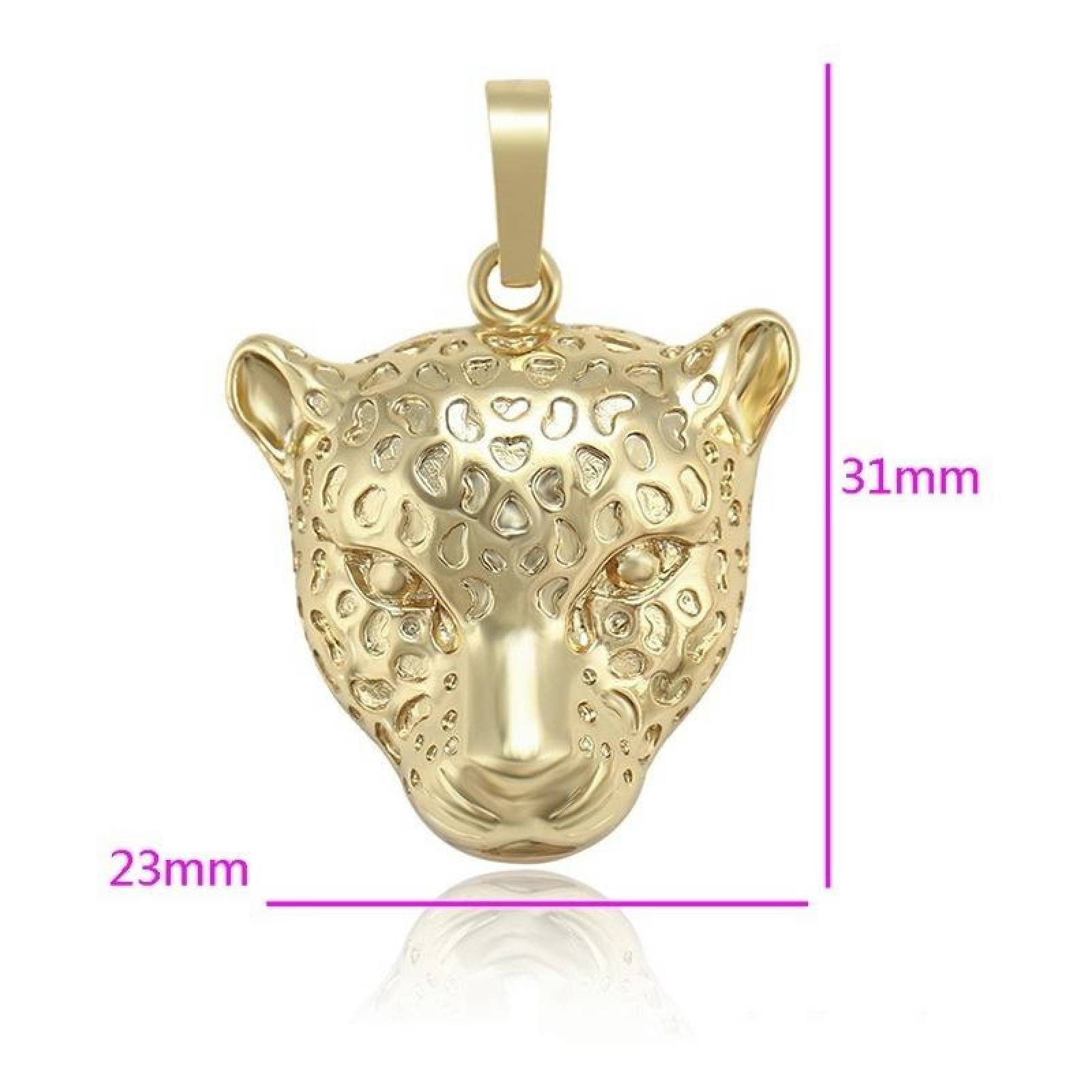 CRISTAL AMOR - Cadena Y Dije Jaguar Unisex 50 Cm Oro 14k Laminado