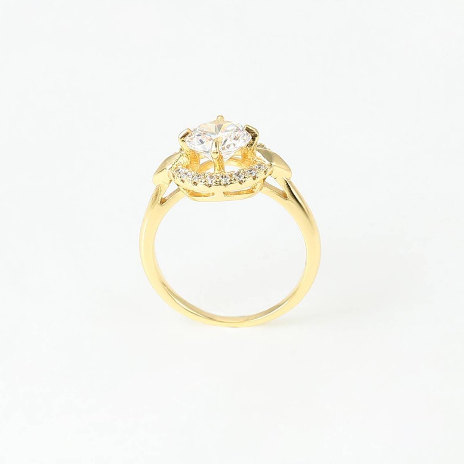 CRISTAL AMOR - Aretes Y Anillo En Oro Laminado Con Cristales  Dorado 7