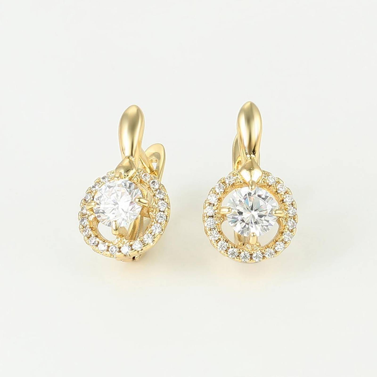 CRISTAL AMOR - Aretes Y Anillo En Oro Laminado Con Cristales  Dorado 7