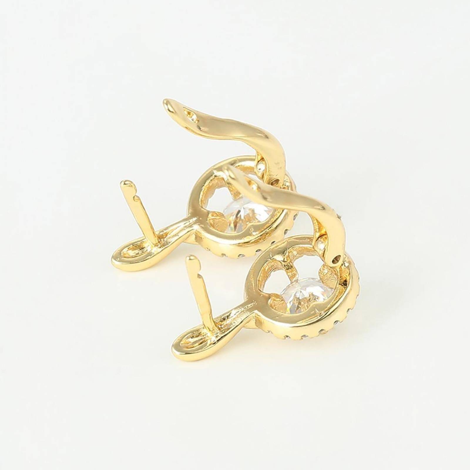 CRISTAL AMOR - Aretes Y Anillo En Oro Laminado Con Cristales  Dorado 7