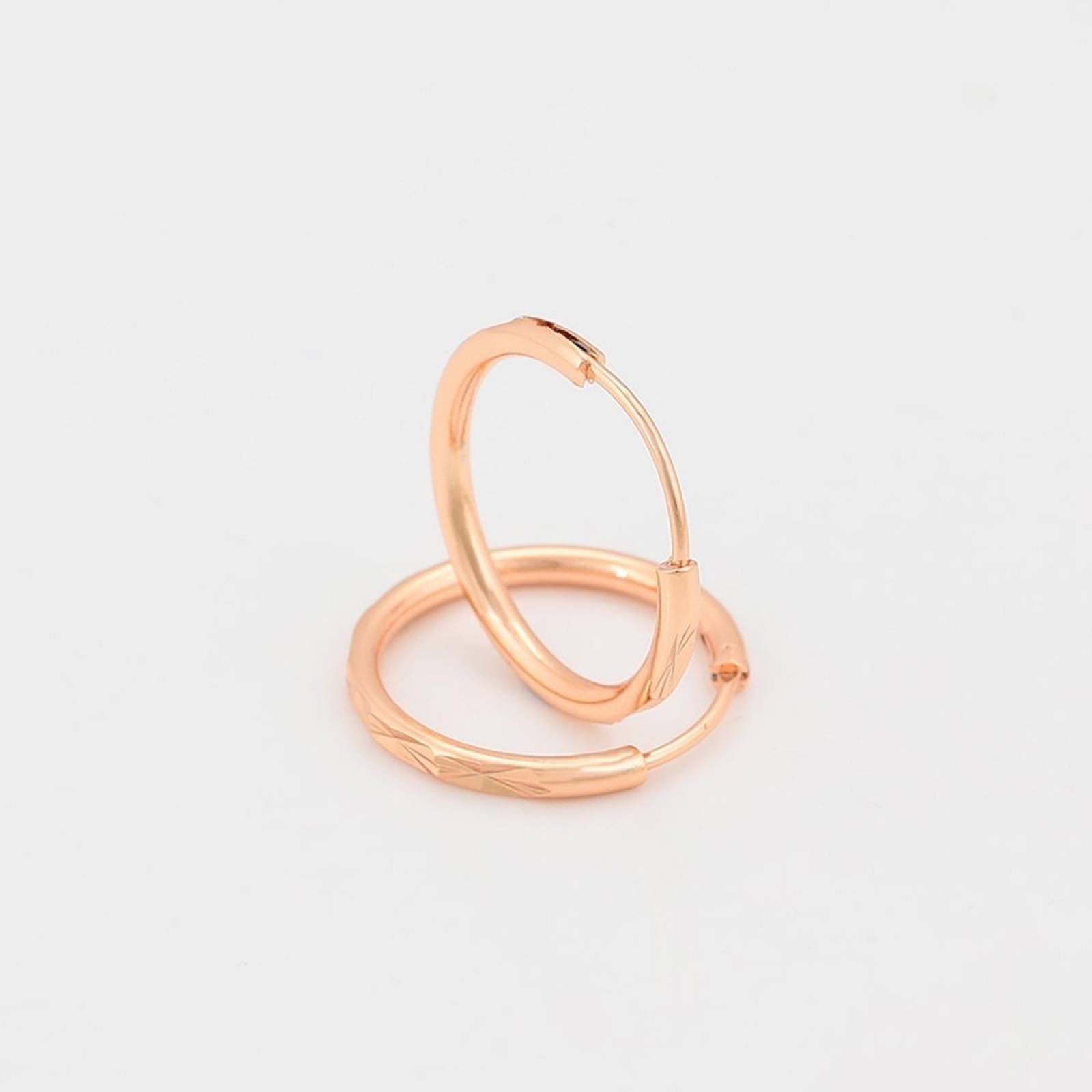 CRISTAL AMOR - Aretes Arracadas Facetadas Niña O Dama Oro 14k Laminado Rosa