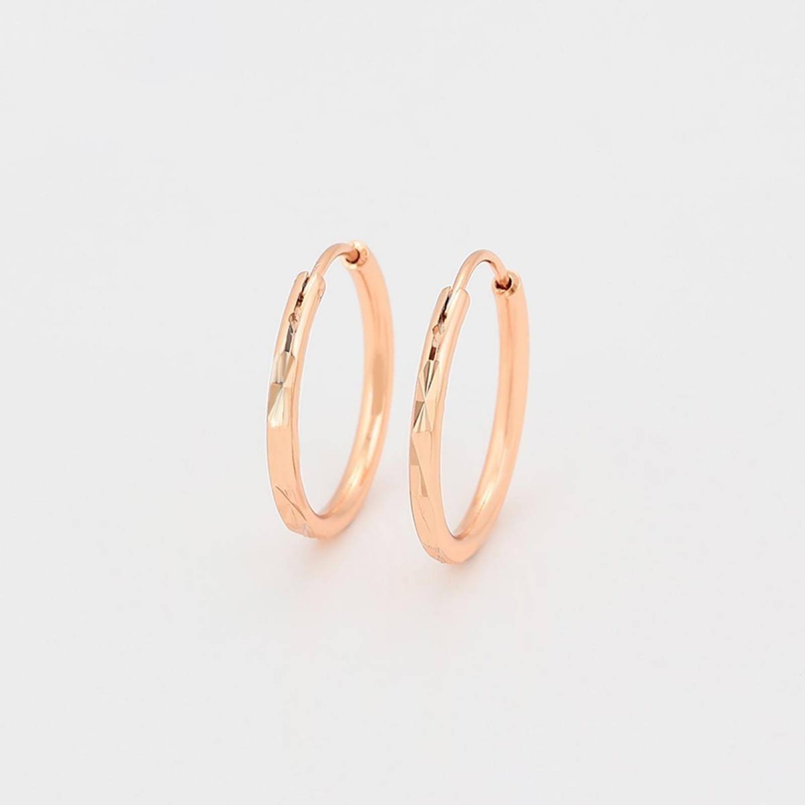 CRISTAL AMOR - Aretes Arracadas Facetadas Niña O Dama Oro 14k Laminado Rosa
