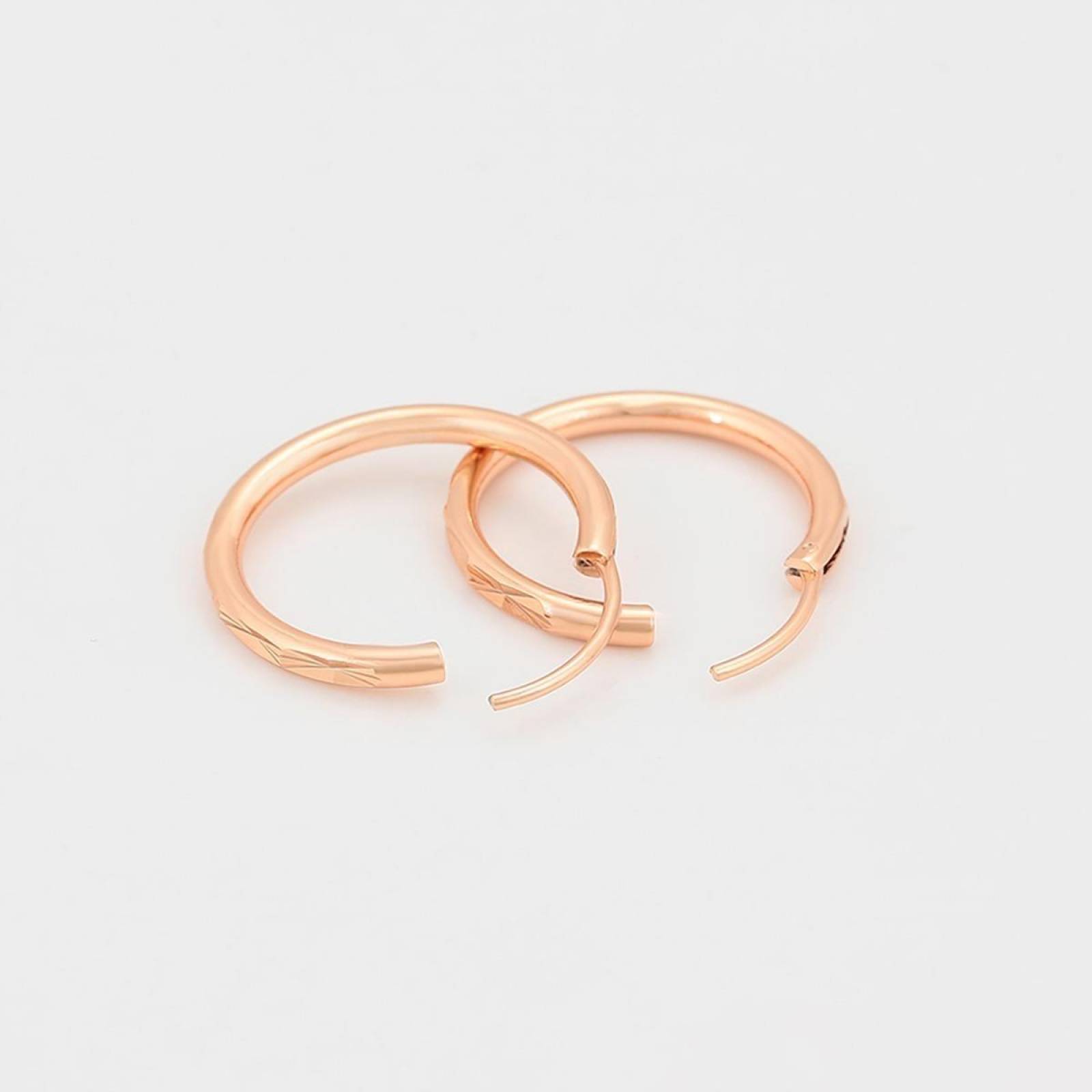 CRISTAL AMOR - Aretes Arracadas Facetadas Niña O Dama Oro 14k Laminado Rosa