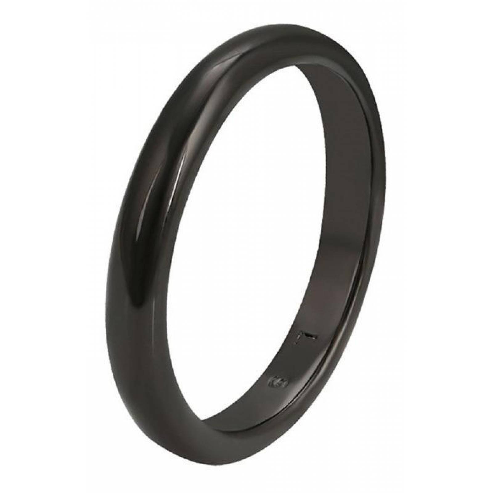 CRISTAL AMOR - Anillo Argolla Lisa Para Hombre Oro Negro 14k Laminado 10