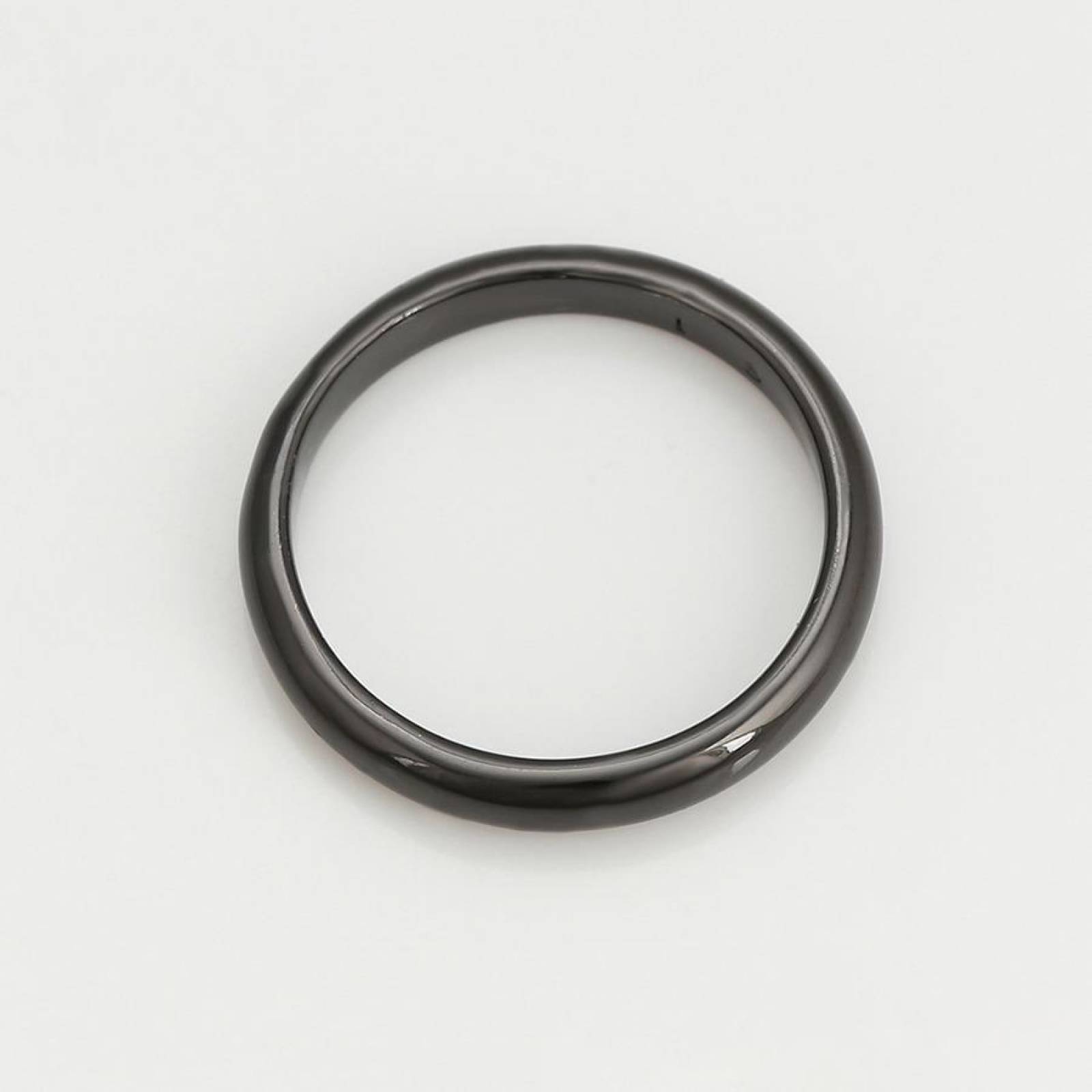 CRISTAL AMOR - Anillo Argolla Lisa Para Hombre Oro Negro 14k Laminado 10