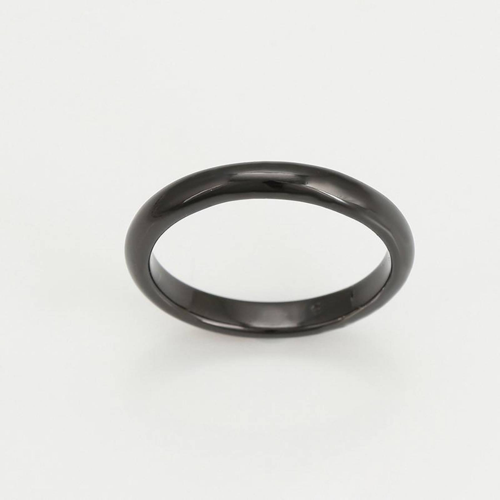 CRISTAL AMOR - Anillo Argolla Lisa Para Hombre Oro Negro 14k Laminado 10