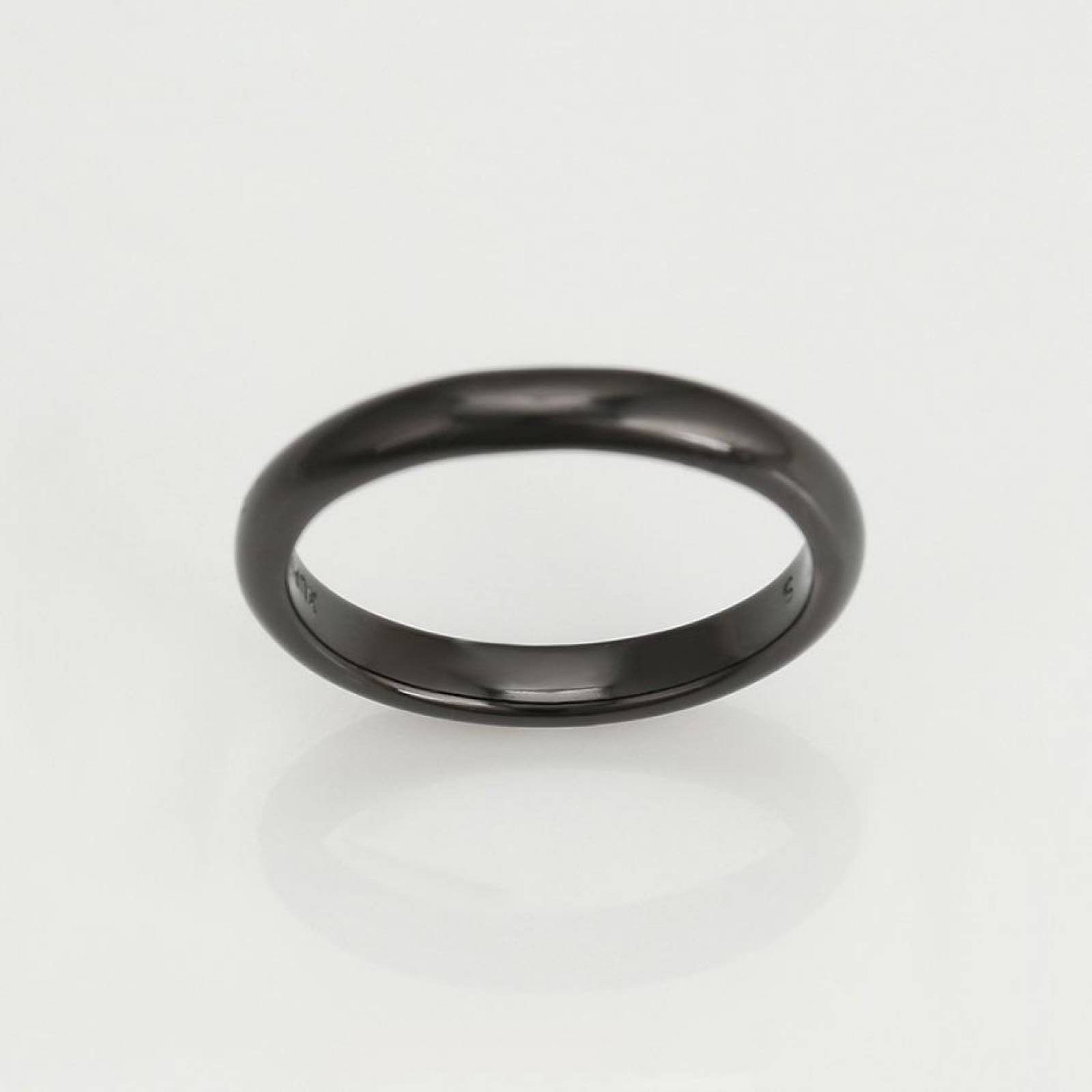 CRISTAL AMOR - Anillo Argolla Lisa Para Hombre Oro Negro 14k Laminado 10