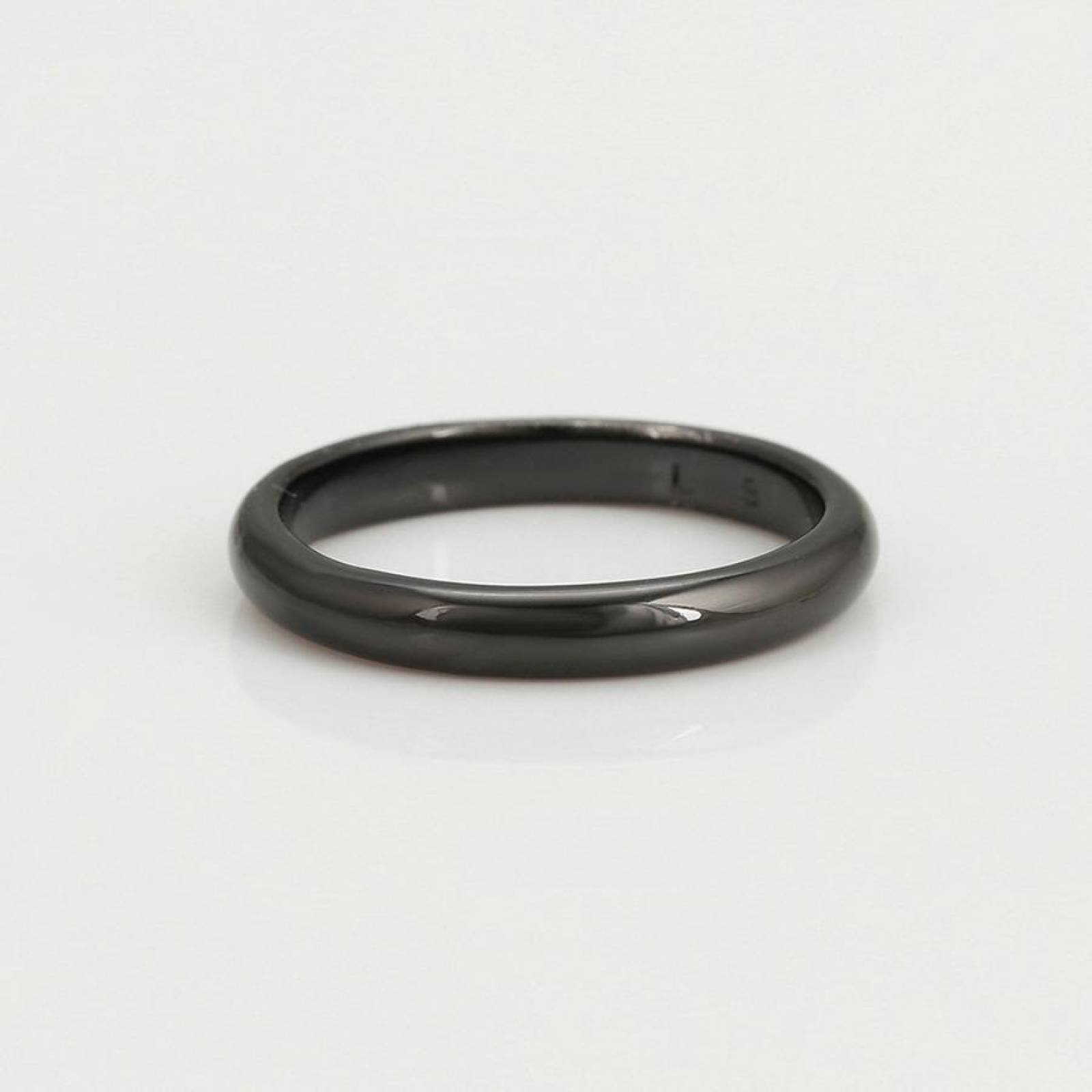 CRISTAL AMOR - Anillo Argolla Lisa Para Hombre Oro Negro 14k Laminado 10