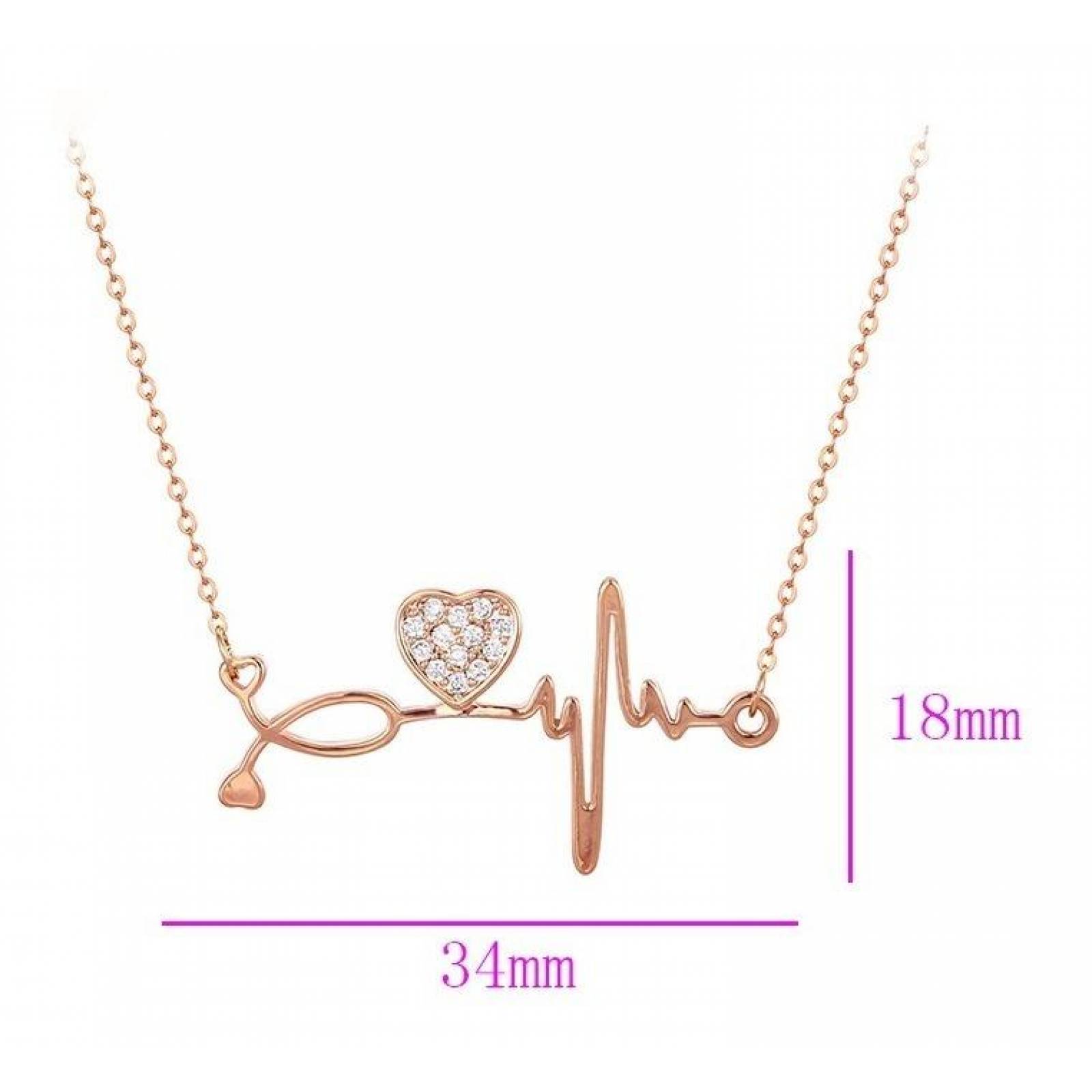 CRISTAL AMOR - Collar Electro Doctor Cristal Oro 14k Laminado Rosa