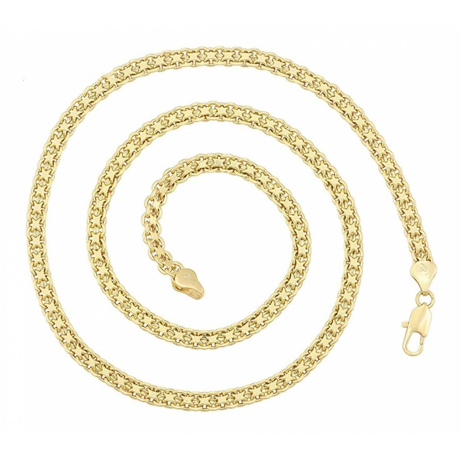 CRISTAL AMOR - Cadena Tejido Chino Unisex 60 Cm Oro 14k Laminado