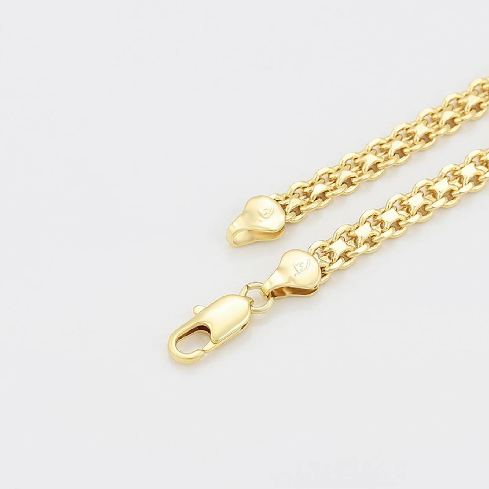 CRISTAL AMOR - Cadena Tejido Chino Unisex 60 Cm Oro 14k Laminado