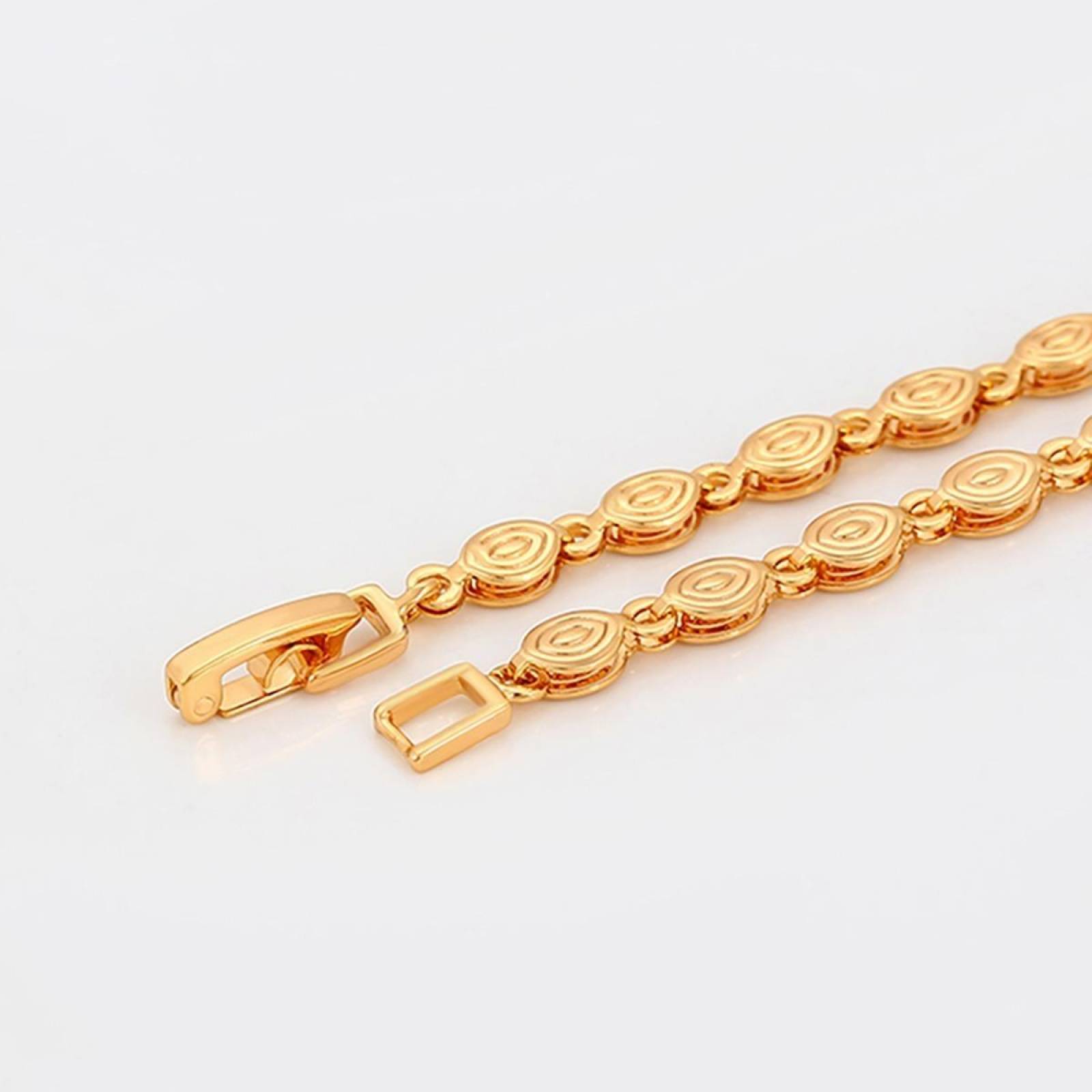 CRISTAL AMOR - Pulsera Corazon Y Luna Cristal Dama Oro 14k Laminado 