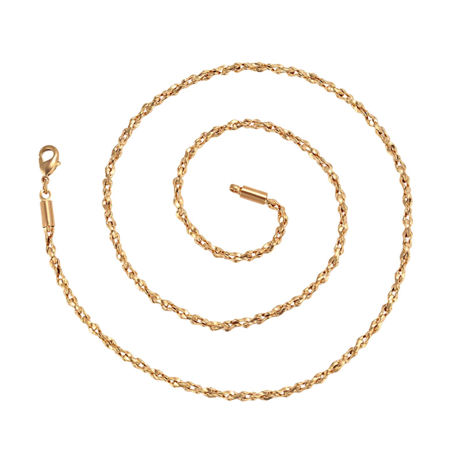 CRISTAL AMOR - Cadena Torsal Tejido Especial Para Dama 45 cm Oro 18K Laminado 