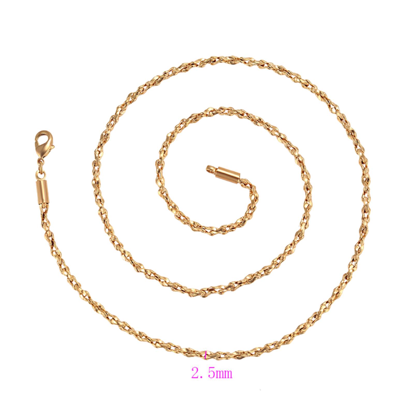 CRISTAL AMOR - Cadena Torsal Tejido Especial Para Dama 45 cm Oro 18K Laminado 