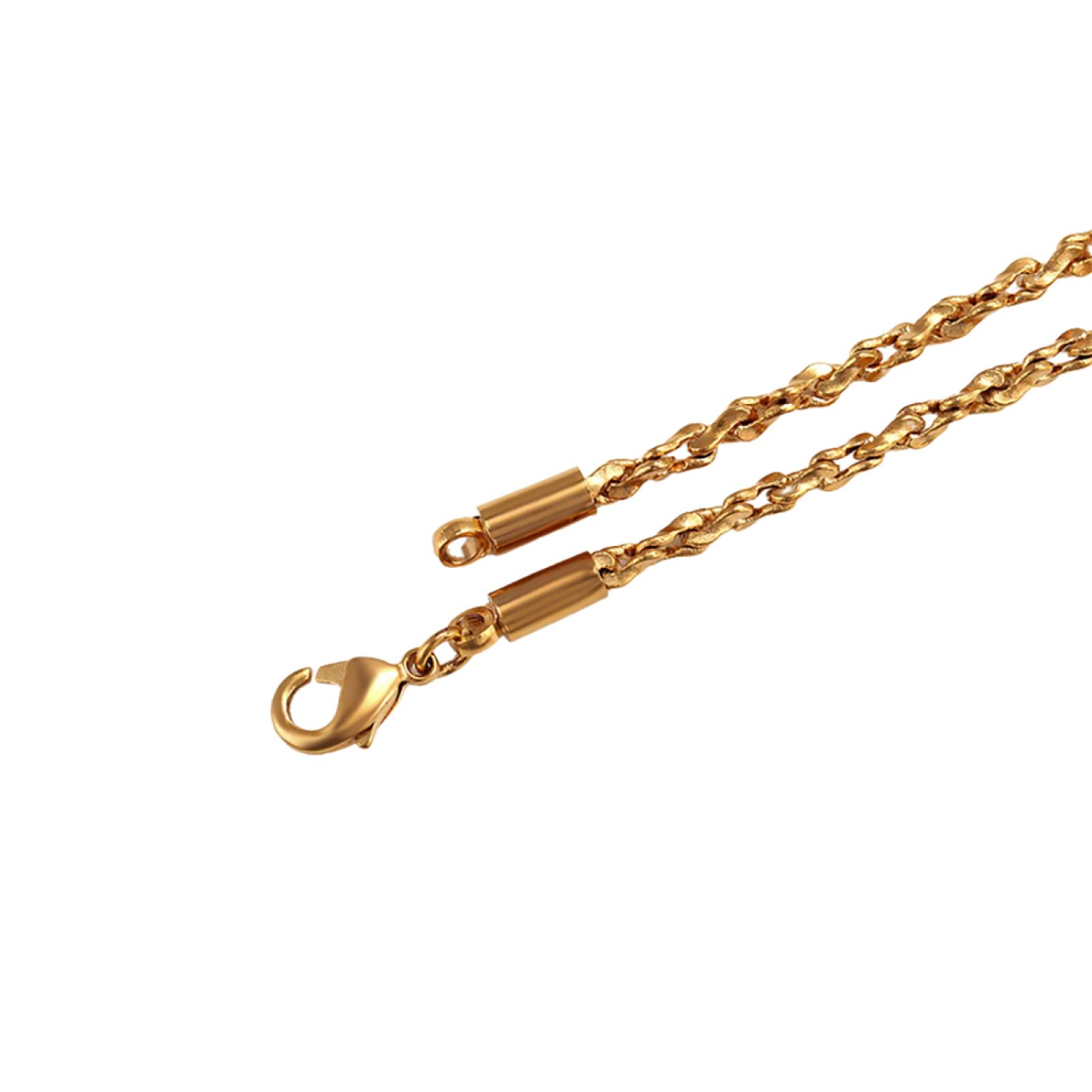 CRISTAL AMOR - Cadena Torsal Tejido Especial Para Dama 45 cm Oro 18K Laminado 