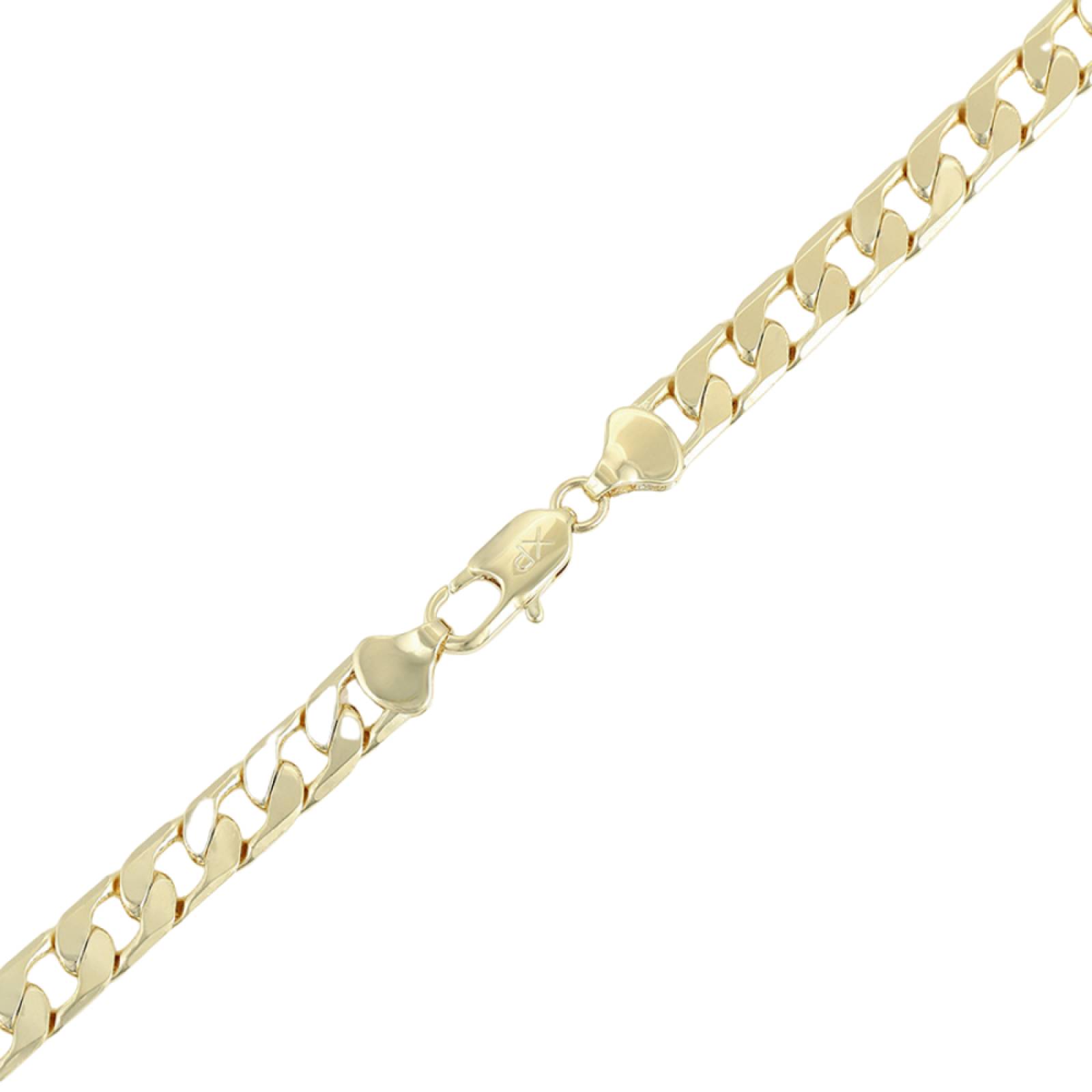 CRISTAL AMOR - Cadena Cubana Barbada Hombre 8 mm 58 cm Oro 14K Laminado 