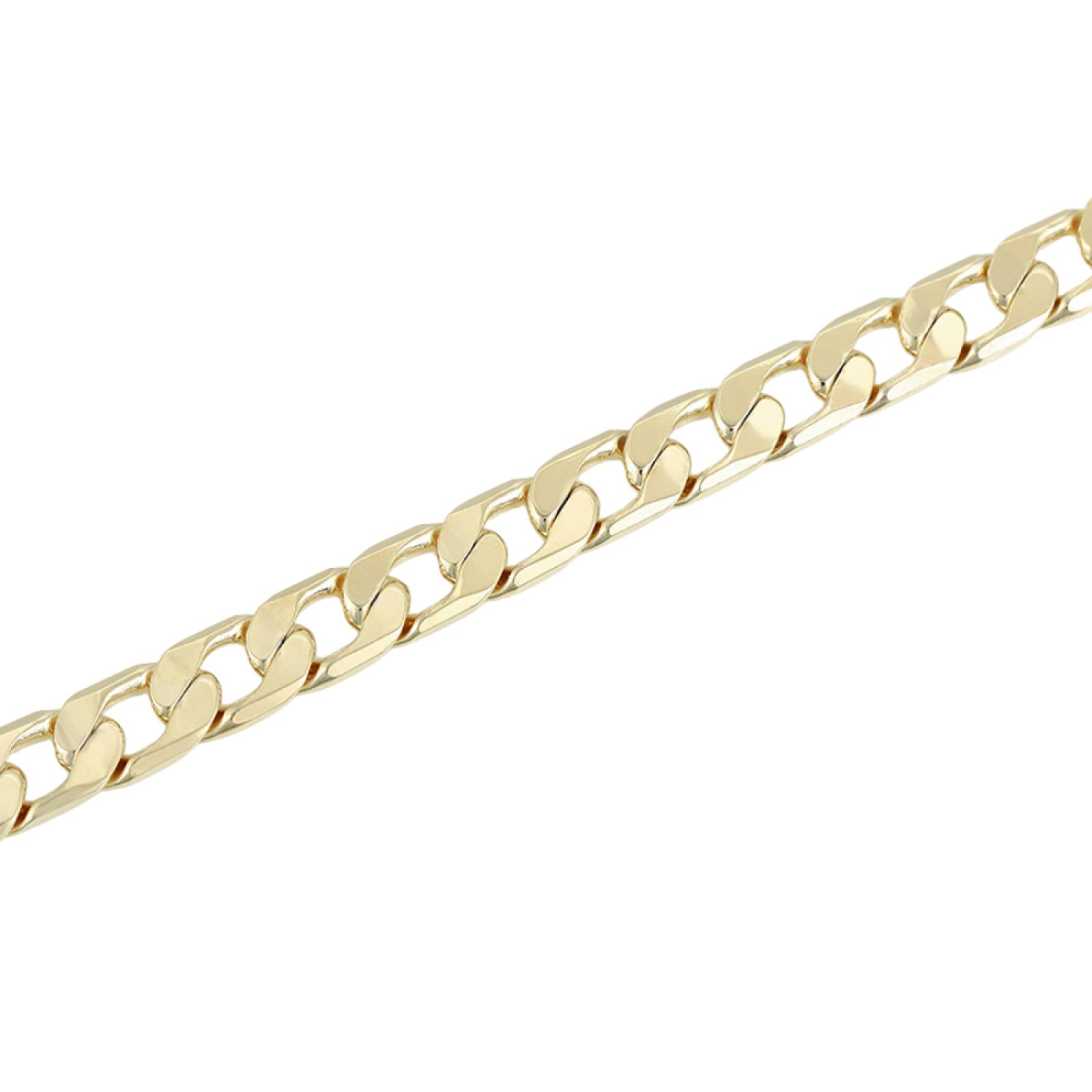 CRISTAL AMOR - Cadena Cubana Barbada Hombre 8 mm 58 cm Oro 14K Laminado 