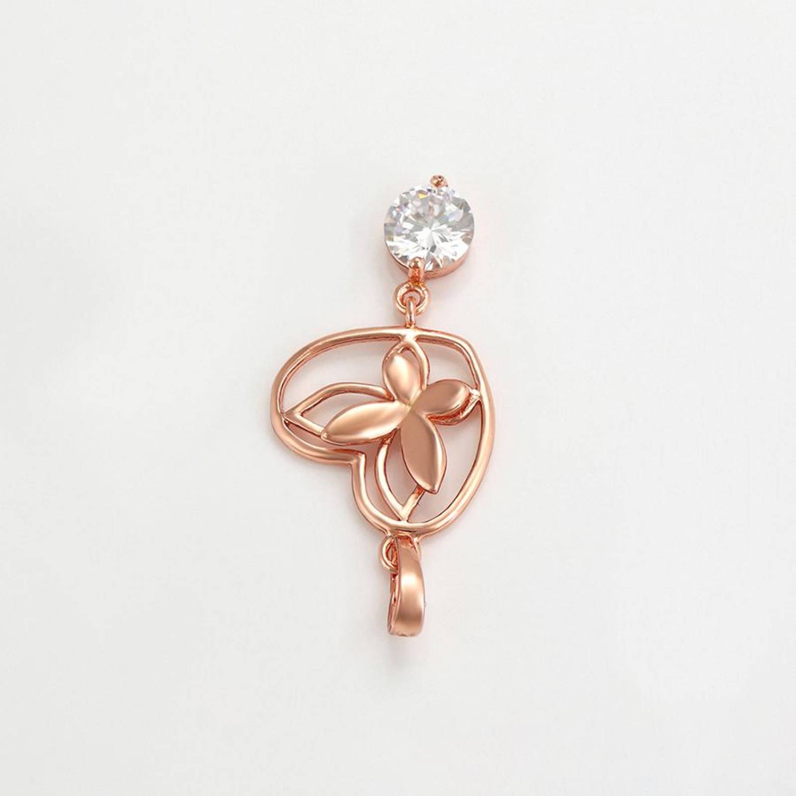 CRISTAL AMOR - Cadena, Dije y Aretes Corazón Mariposa Swarovski Oro 14K Laminado