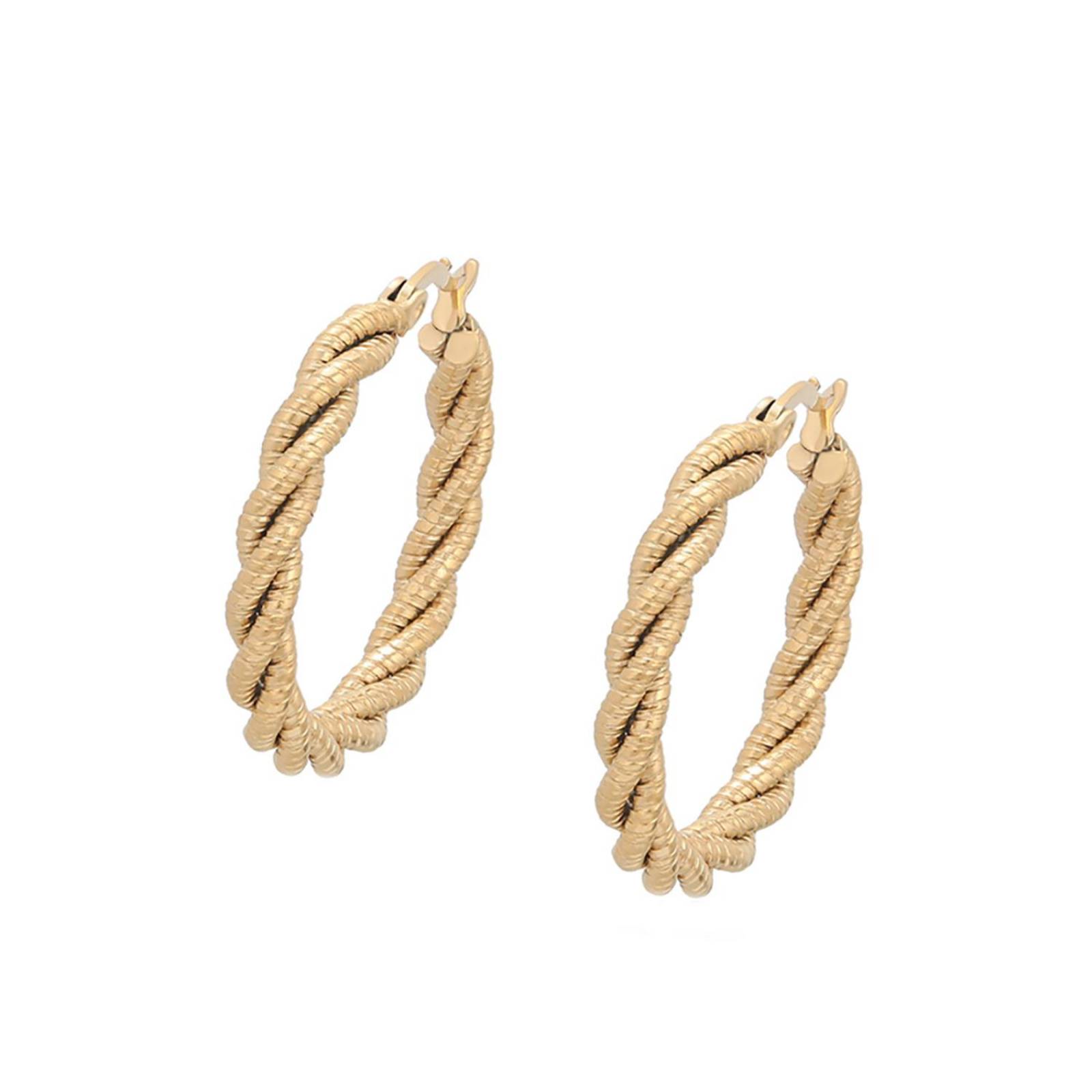 Cristal Amor - Arracadas Caramelo Trenzadas Azucaradas Oro 18K Laminado 