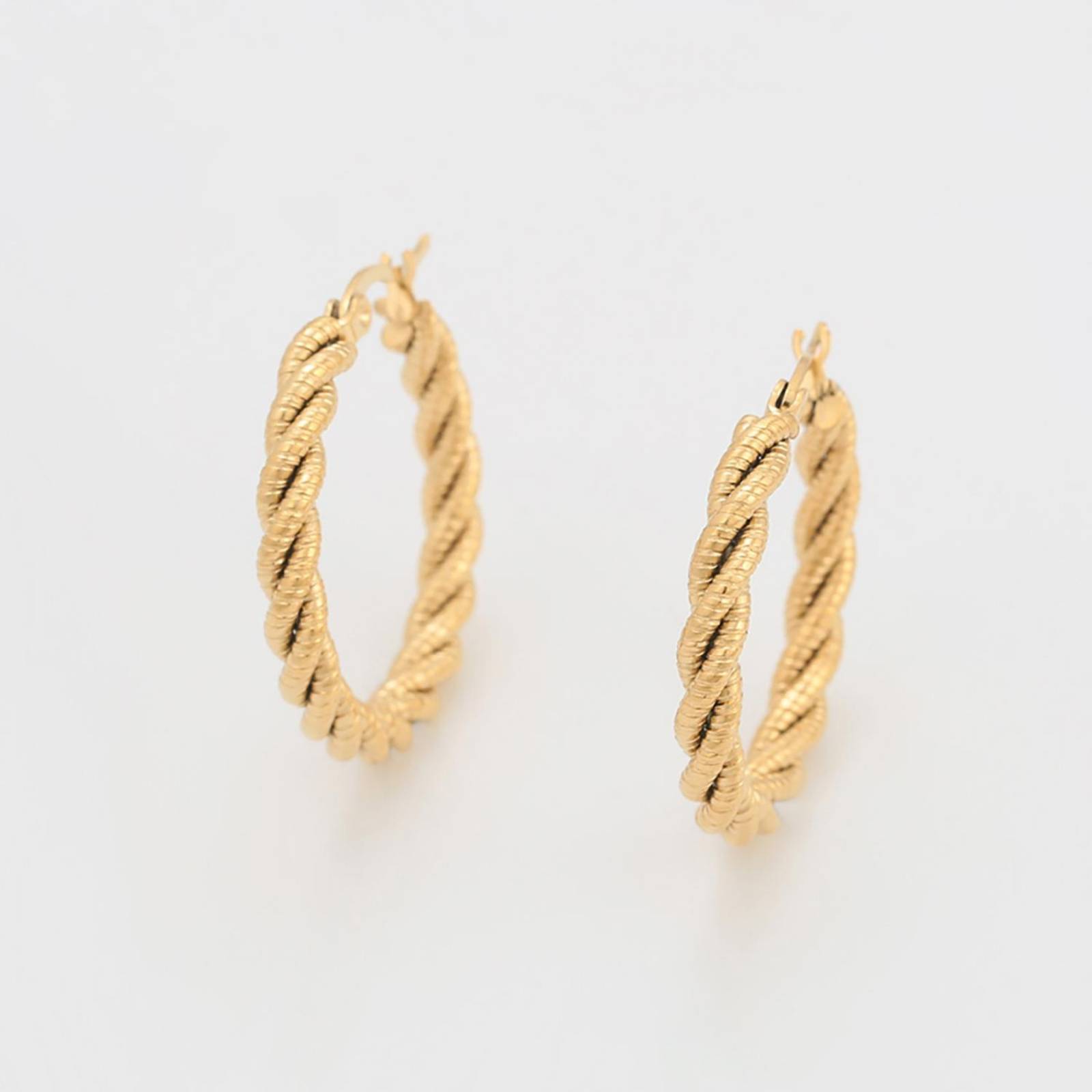 Cristal Amor - Arracadas Caramelo Trenzadas Azucaradas Oro 18K Laminado 