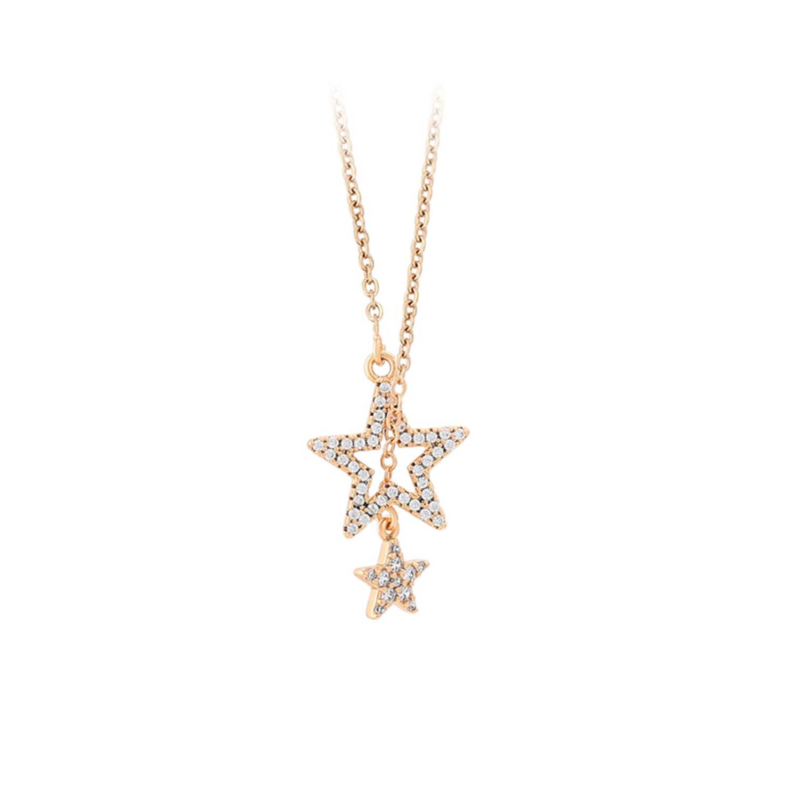 CRISTAL AMOR Collar Estrellas Mujer Oro 18K Laminado Cristales Austriacos 