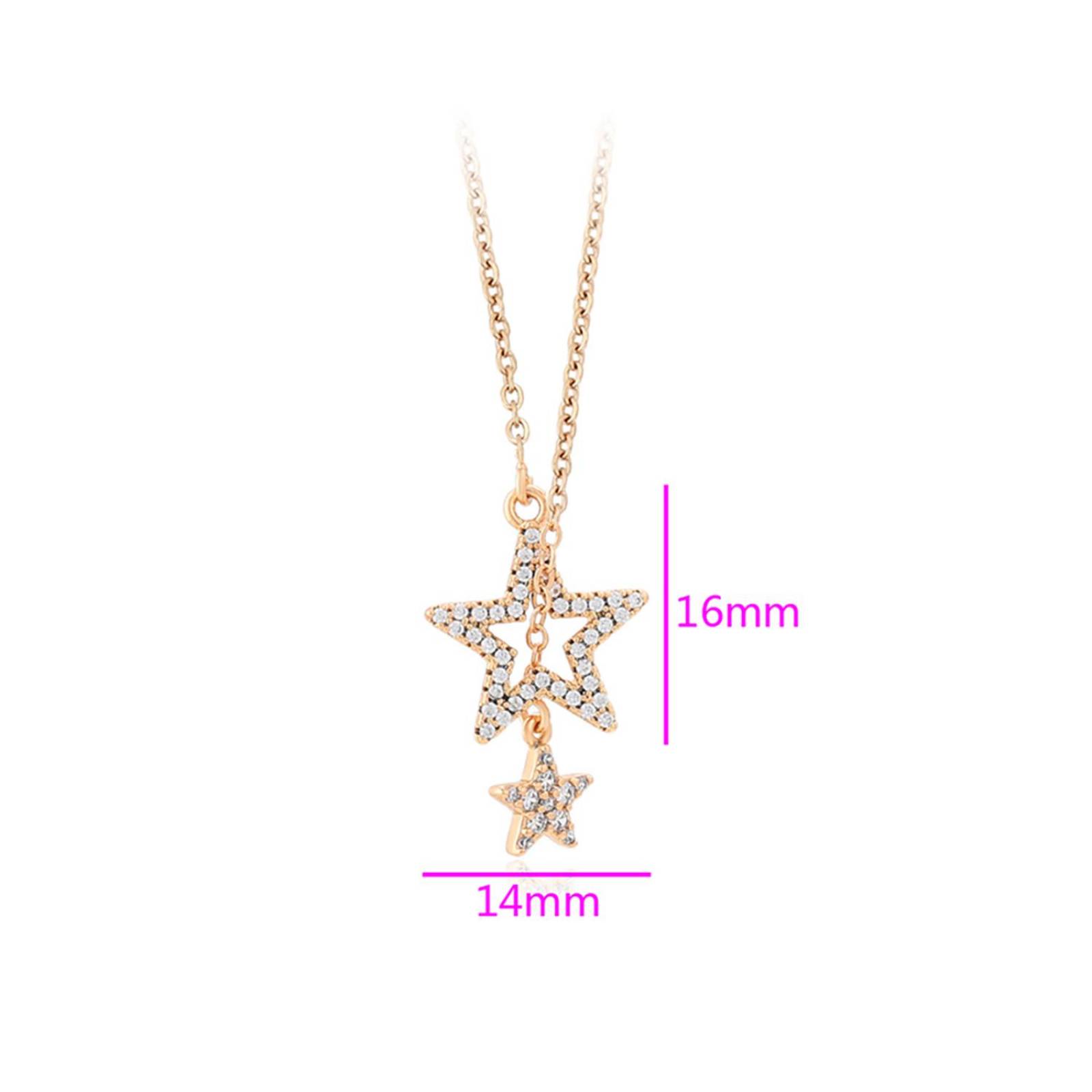 CRISTAL AMOR Collar Estrellas Mujer Oro 18K Laminado Cristales Austriacos 