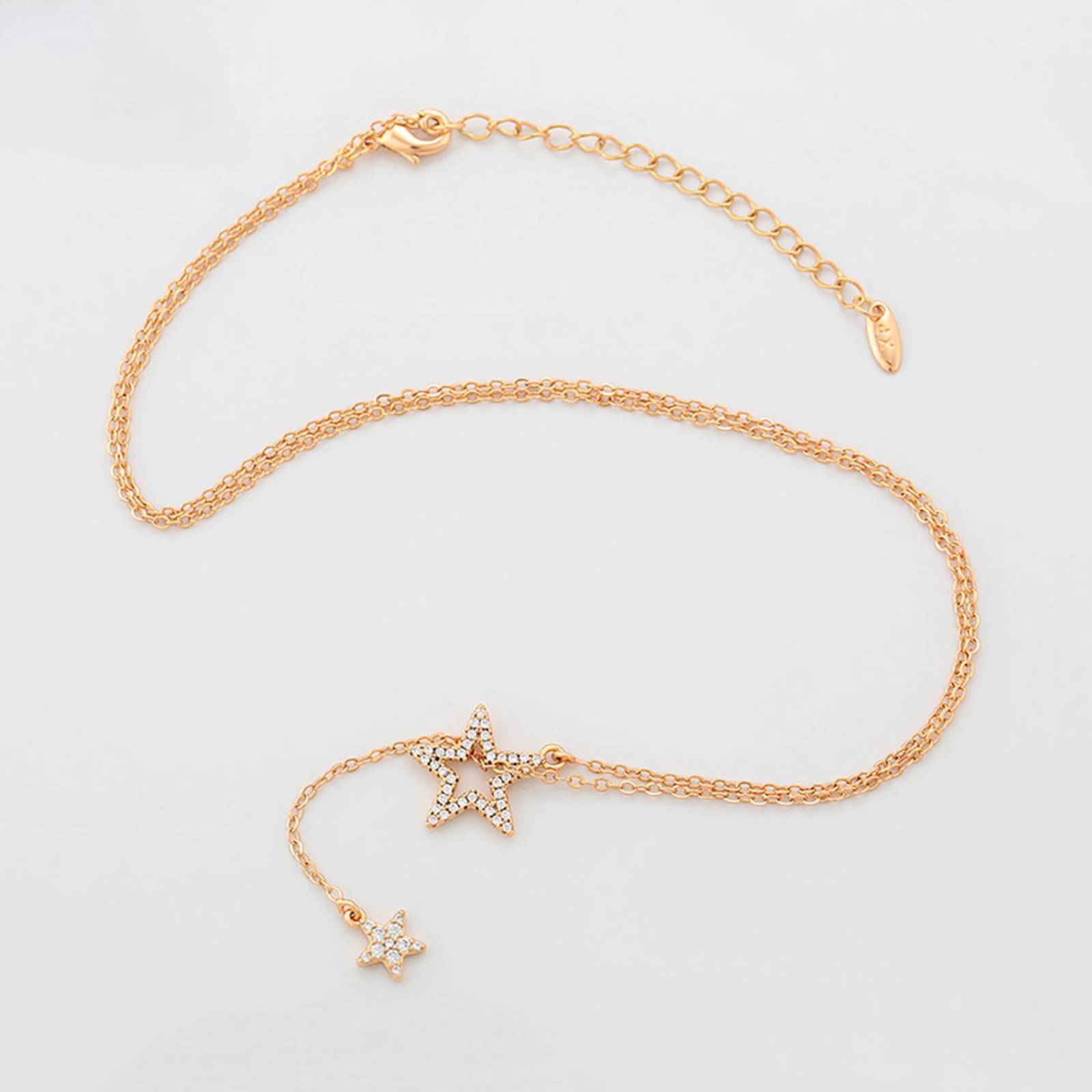 CRISTAL AMOR Collar Estrellas Mujer Oro 18K Laminado Cristales Austriacos 